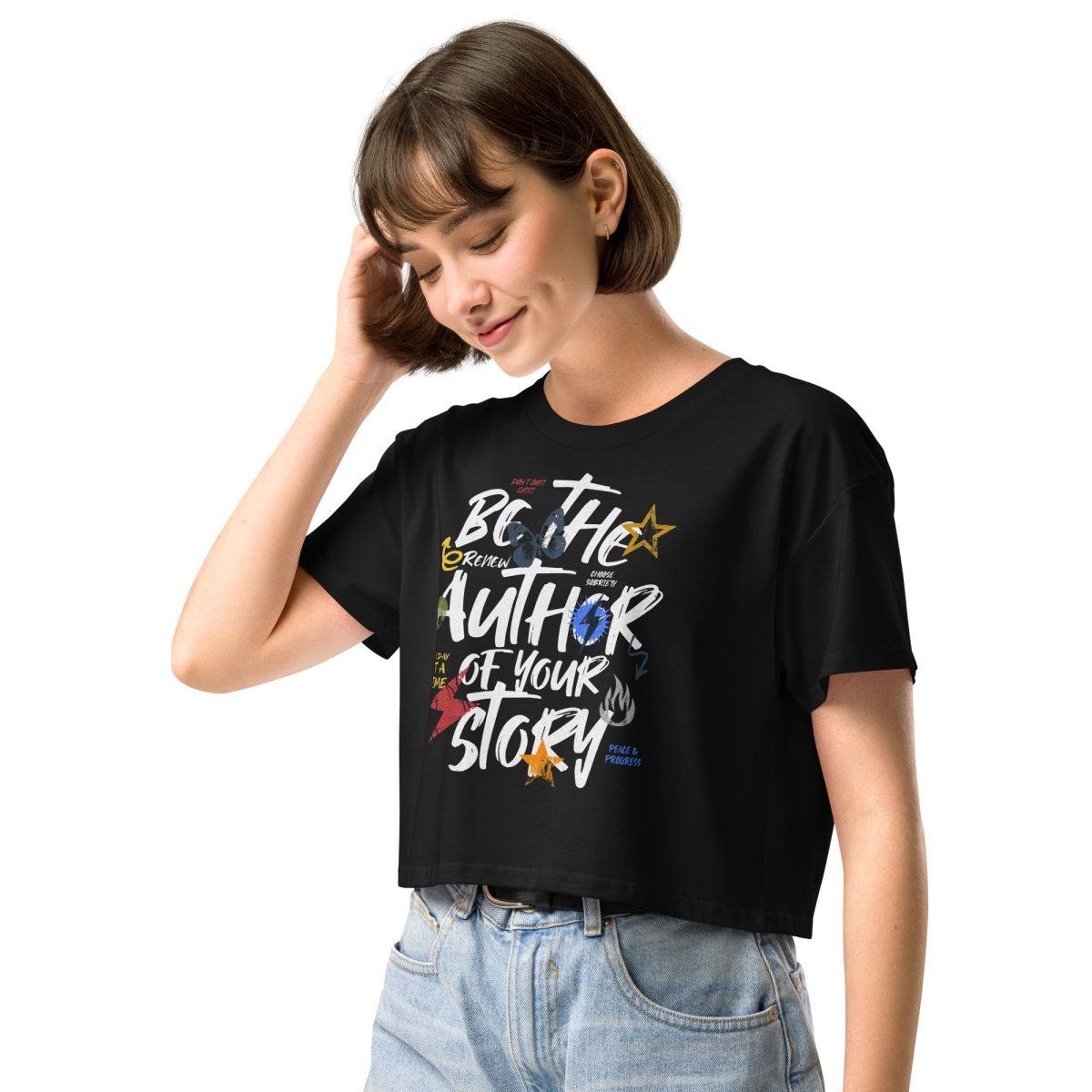 Empowering Sobriety Women's Crop Top - Motivational Workout & Recovery Apparel for Yoga, Gym & Daily Wear