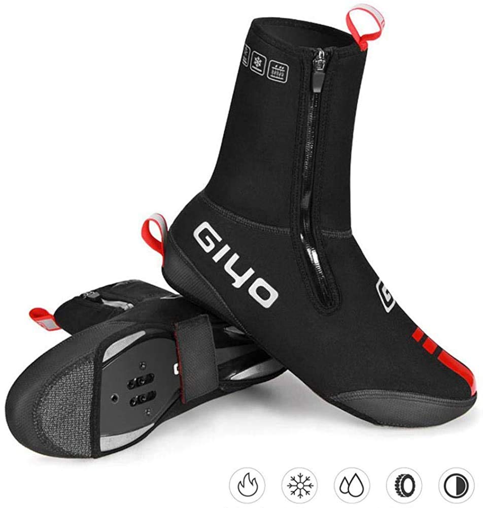 **GIYO Neoprene Waterproof Cycling Shoe Covers for Men & Women - Winterproof Bike Overshoes S-XXXL for Road & Mountain Biking - Stay Warm & Dry in Cold Weather Rides**