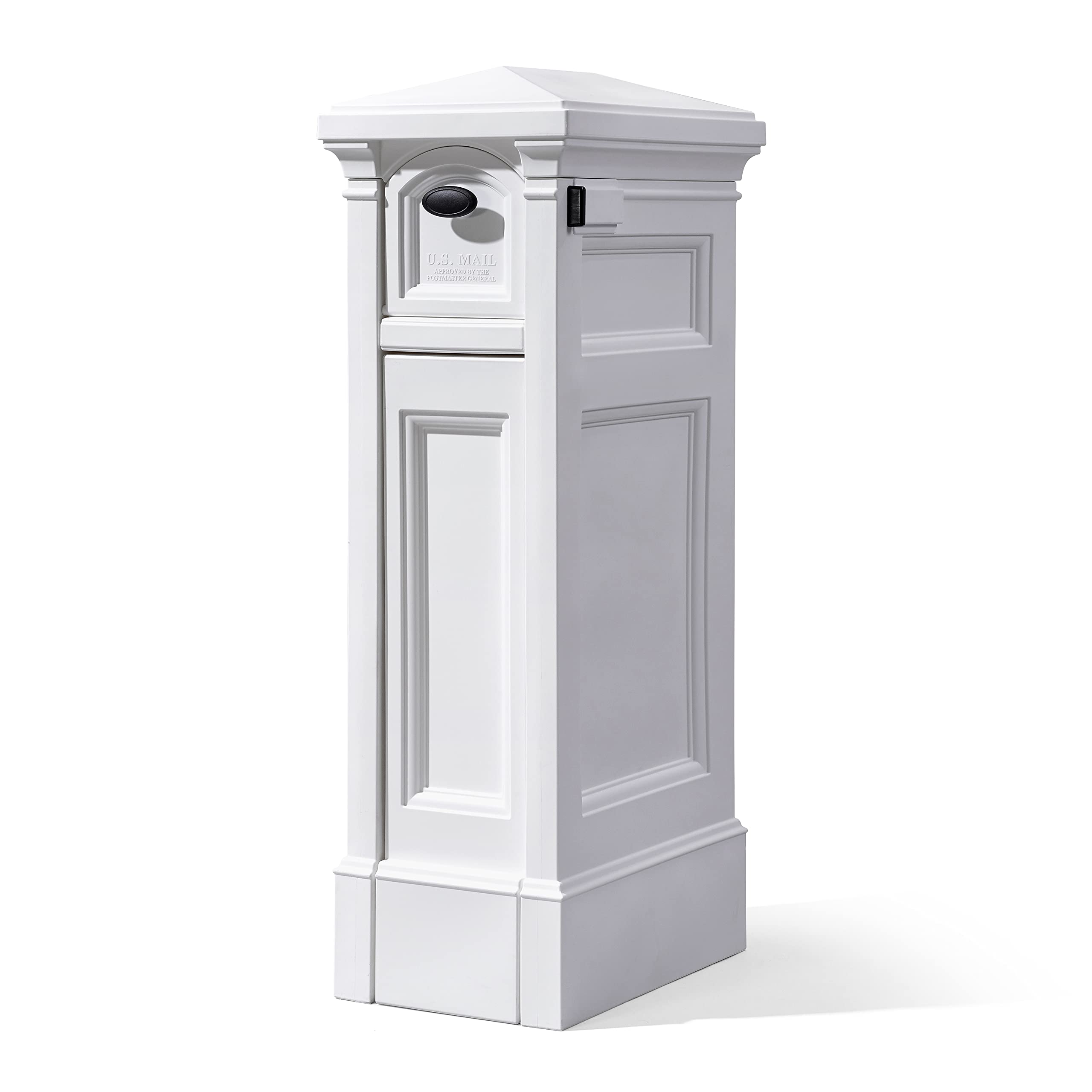 Step2 Atherton Reserve Storage Mailbox & Post - Extra Large Outdoor Mailbox with Weather-Resistant Durable Plastic Construction, Easy Installation & Mail Flag - Perfect for Homes, Apartments & Rural Areas