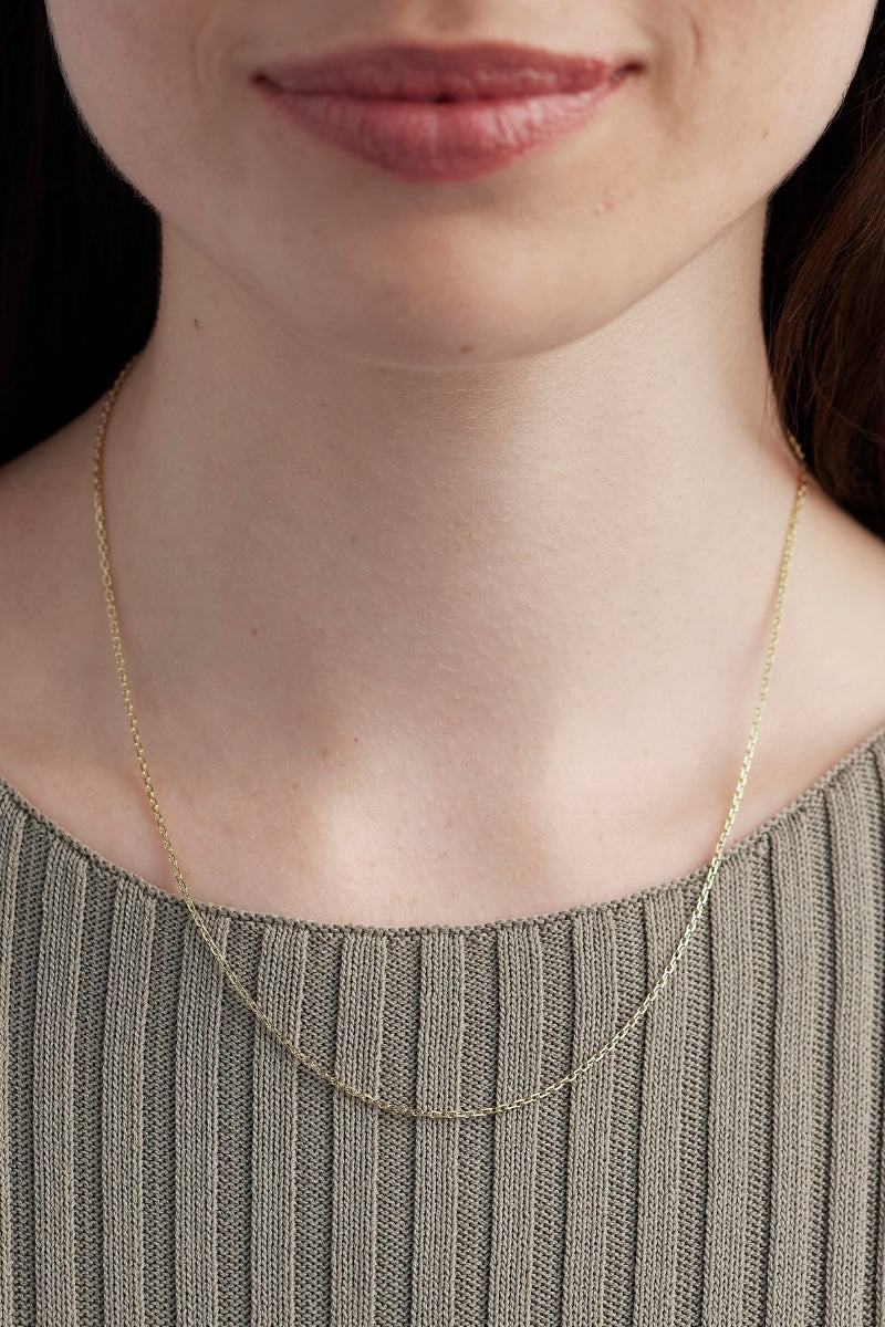 Gold Chain Cable Necklace for Women - Elegant 14K Gold Plated Layering Chain - Perfect for Everyday Wear, Layering & Gift Giving