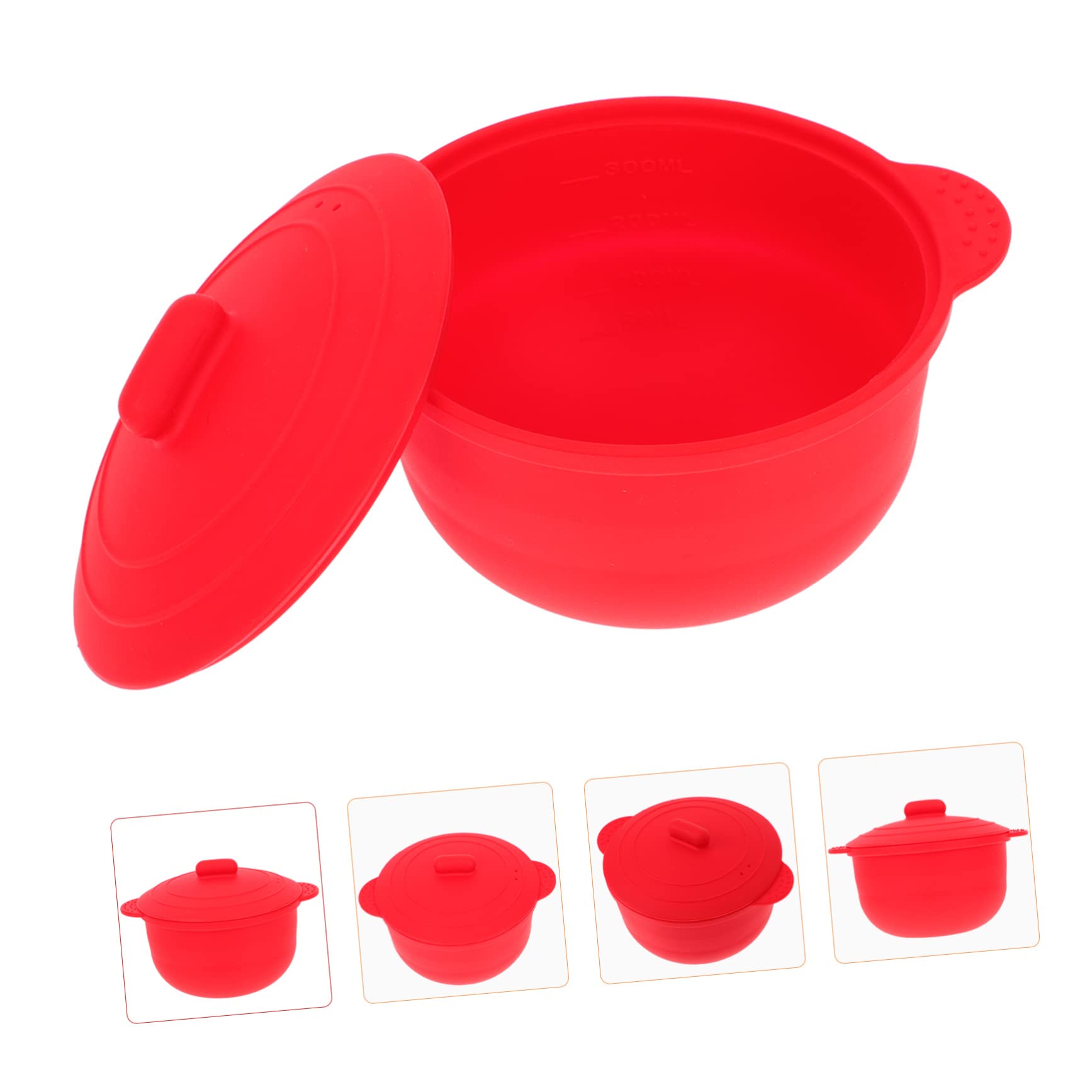 Silicone Wax Melter Bowl - Portable Makeup & Liquid Containers for Travel - Wax Melting Tool with Heater for DIY, Spa, and Home Use - Red