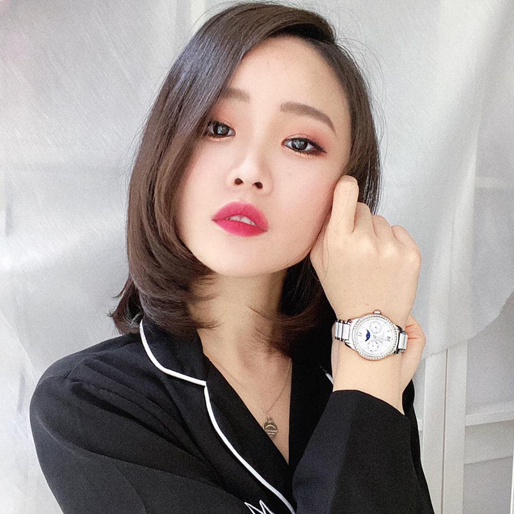 Aries Gold Enchant Luna L 58010L S MP White Ceramic Women's Watch - Elegant Luxury Timepiece for Formal Events & Everyday Wear