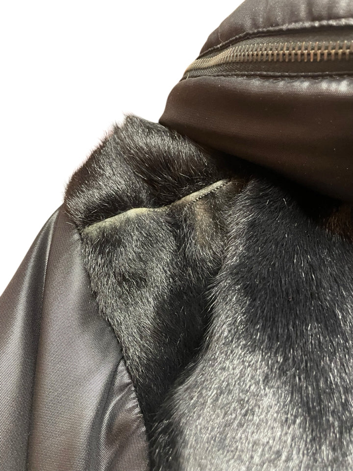 Prada Women's XS Goat Fur Bomber Jacket - Luxury Winter Coat for Fashionable Outfits & Cold Weather Protection