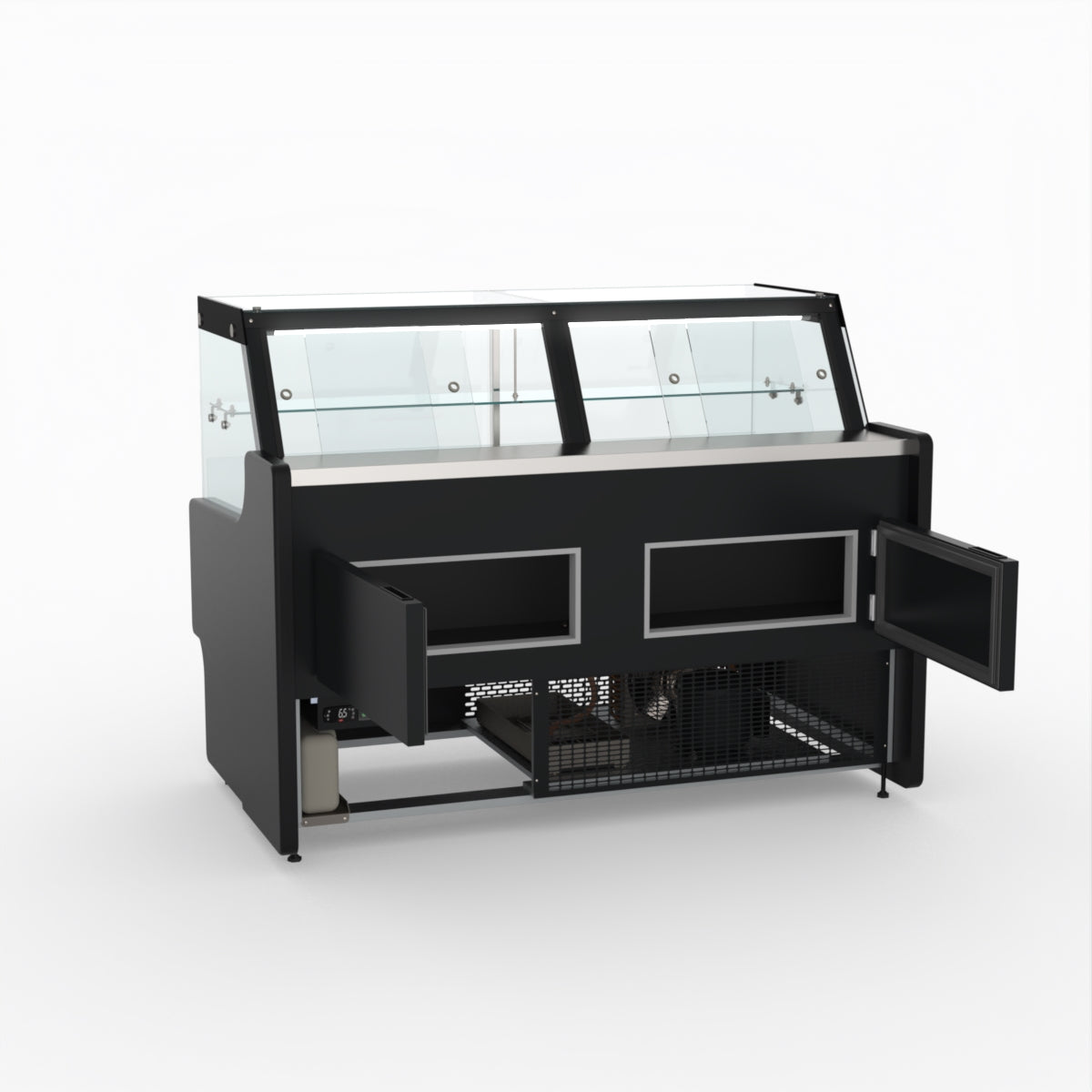 1.5 Meter Deli Showcase Glass Display Case - Commercial Refrigerated Food Display for Bakery, Deli, and Supermarket Use