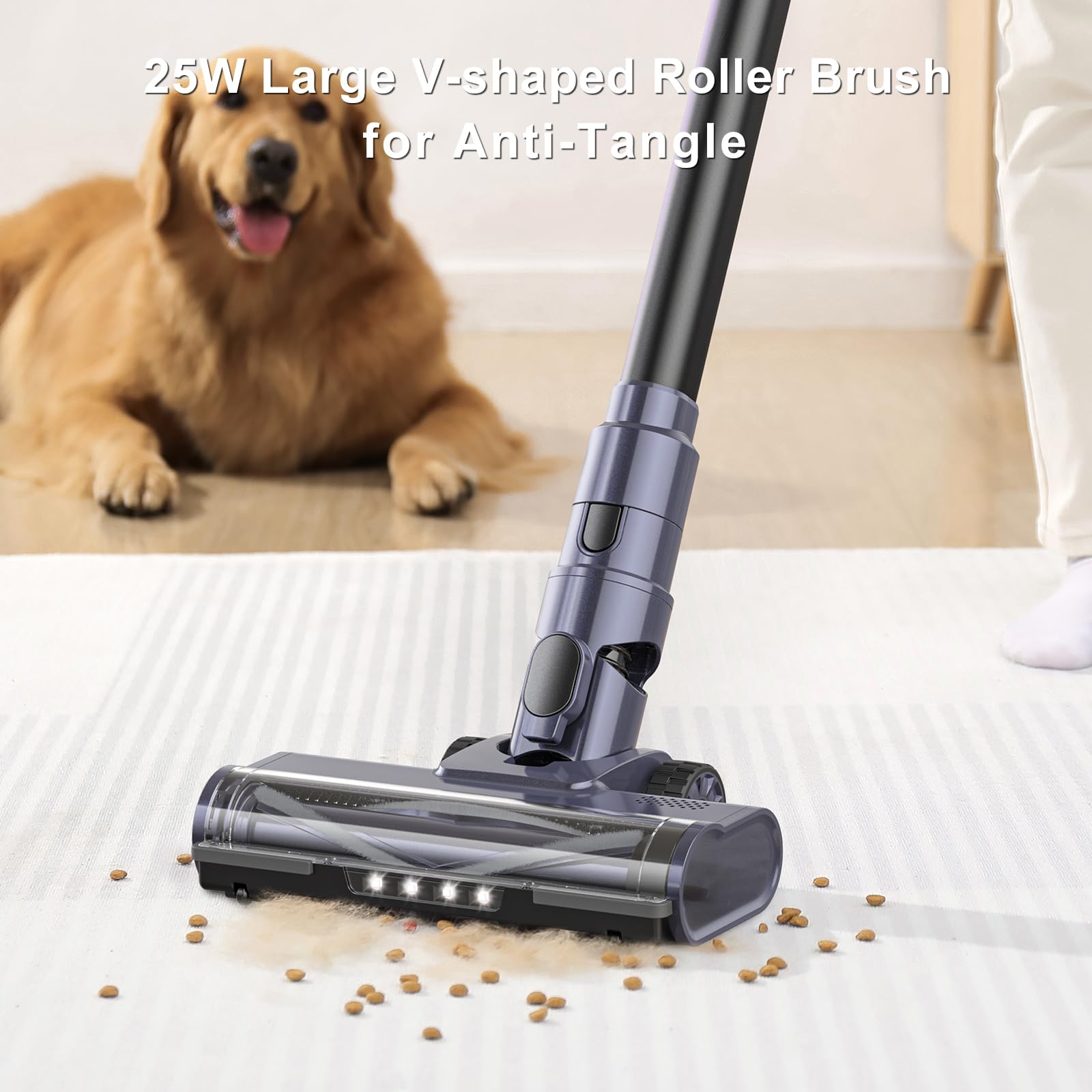 M242 Cordless Stick Vacuum Cleaner with Brushless Motor - 50 Min Runtime, 25Kpa Powerful Suction for Pet Hair - LED Display for Hard Floors & Carpets - Lightweight Home Cleaning for Pets, Furniture & Stairs
