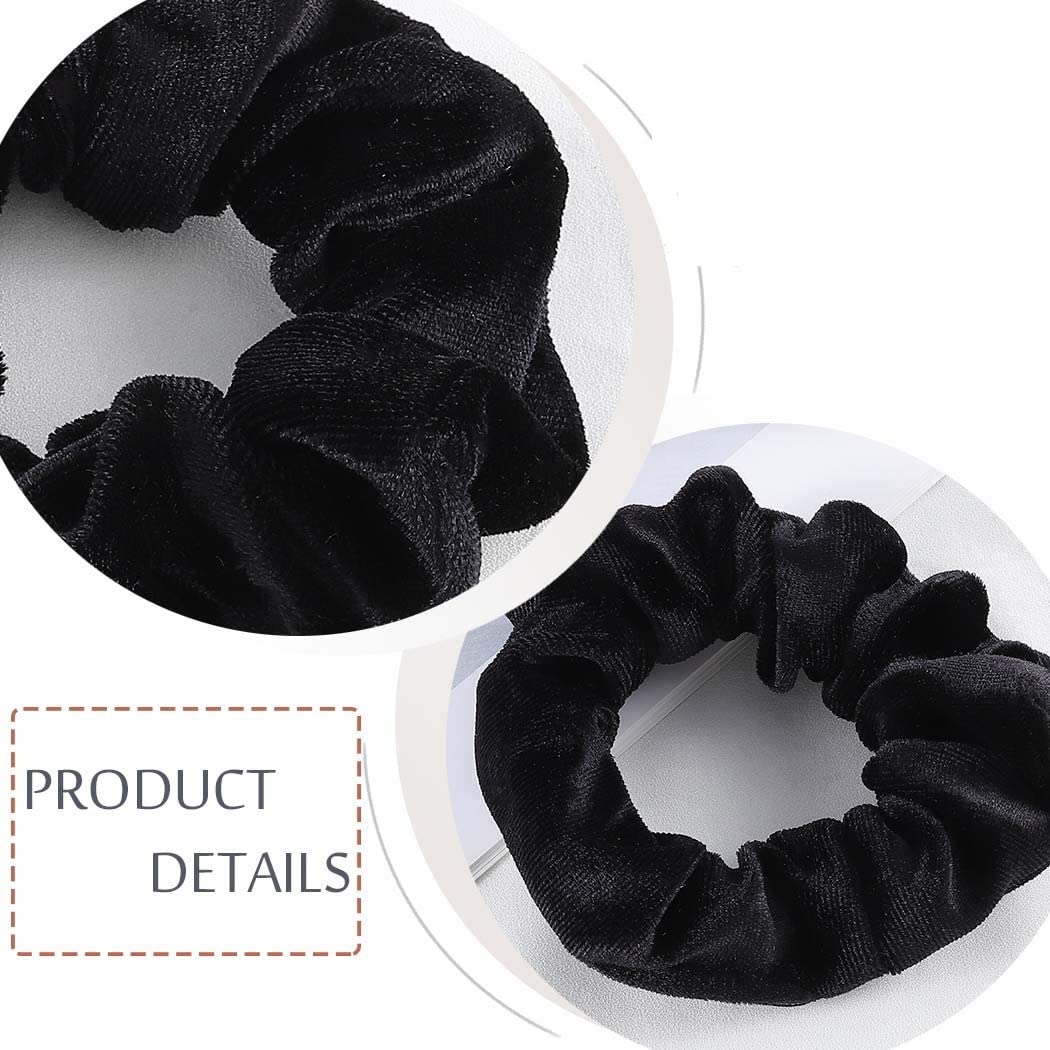 ALIBA COLLECTION 8 Pack Velvet Scrunchies for Women - Soft Elastic Hair Ties, Ponytail Holders & Donut Hair Accessories - Perfect for Workouts, Office, and Everyday Styling