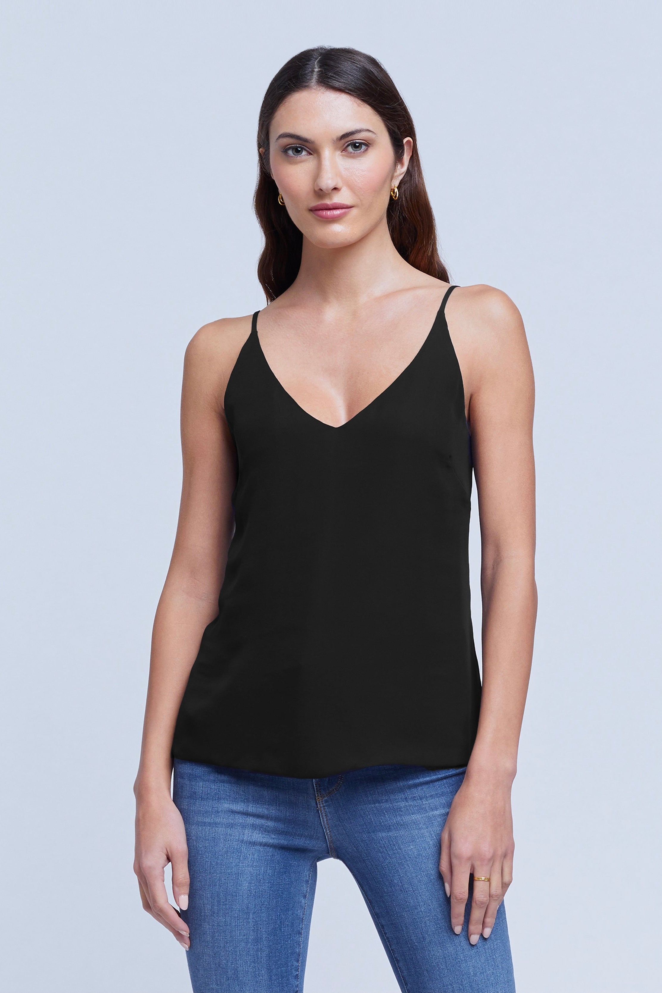 L'Agence Gabriella Women's Silk Camisole Top - Matte Finish for Elegant Layering & Evening Wear