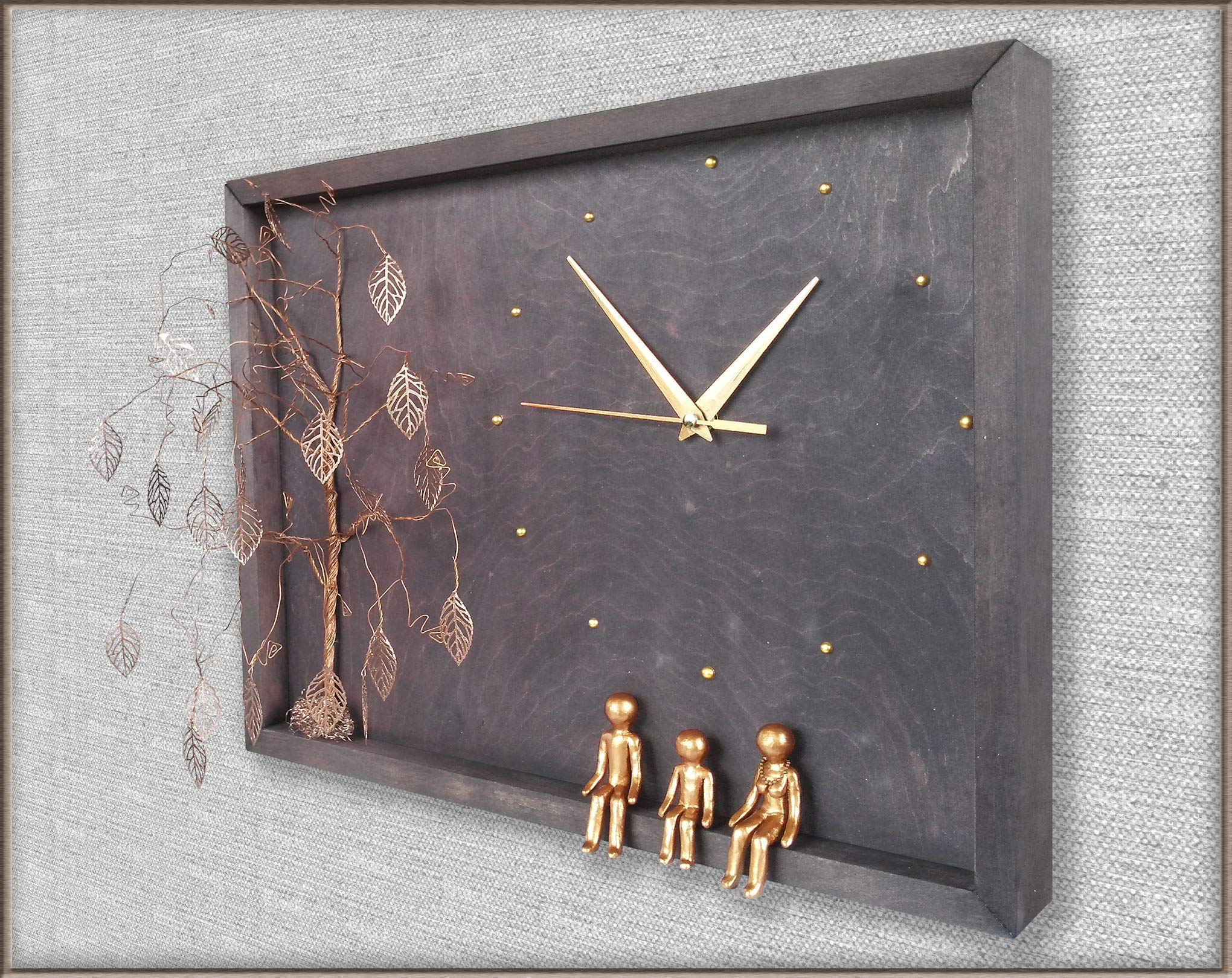 8th 19th 21st Bronze Anniversary Wall Clock - Personalized Wedding Gift for Wife, Husband, Parents & Grandparents - Custom Metal Family Tree Keepsake - Perfect for Home Decor & Special Occasions