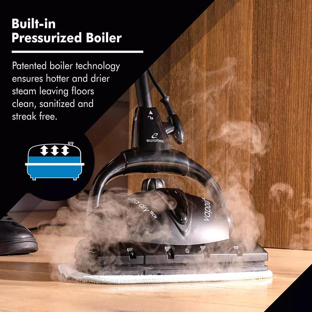 Vapour M2R Steam Mop with Ultra Dry Steam® Technology - 295°F & 50 PSI for Deep Cleaning | CR Recommended by Consumer Reports | Italian Engineered for Hardwood Floors, Tile, Granite & Laminate | 5-Year Warranty | Perfect for Kitchen, Bathroom & Home Sanitizing