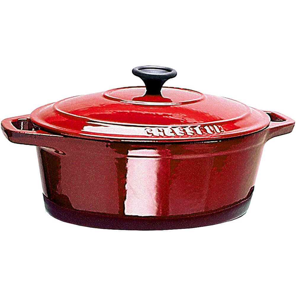 Premium 6.75-Qt Red Cast Iron Dutch Oven with Lid - Enameled Oval Casserole Pot for Baking, Braising & Slow Cooking - Perfect for Soups, Stews & Bread Making