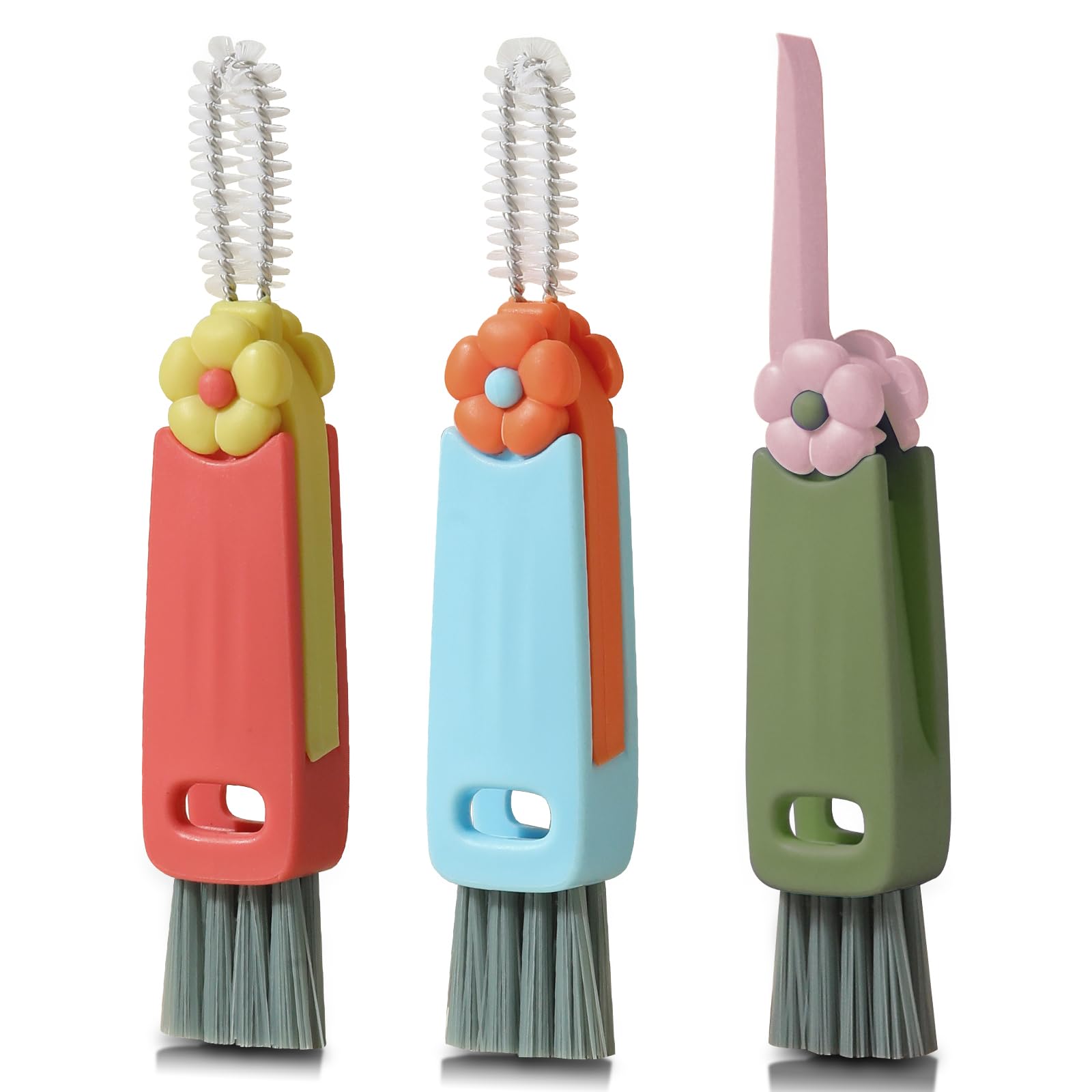 3-in-1 Cup Cleaning Brush Set - Bottle & Gap Cleaner for Home Kitchen (3 Pack)