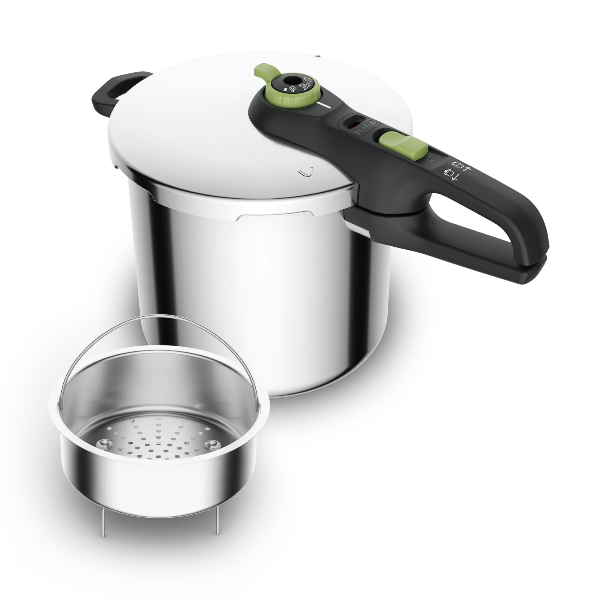 Tefal Secure Trendy 8L Stainless Steel Induction Pressure Cooker - Fast & Safe Cooking for Soups, Stews & Meals | Perfect for Home & Restaurant Use