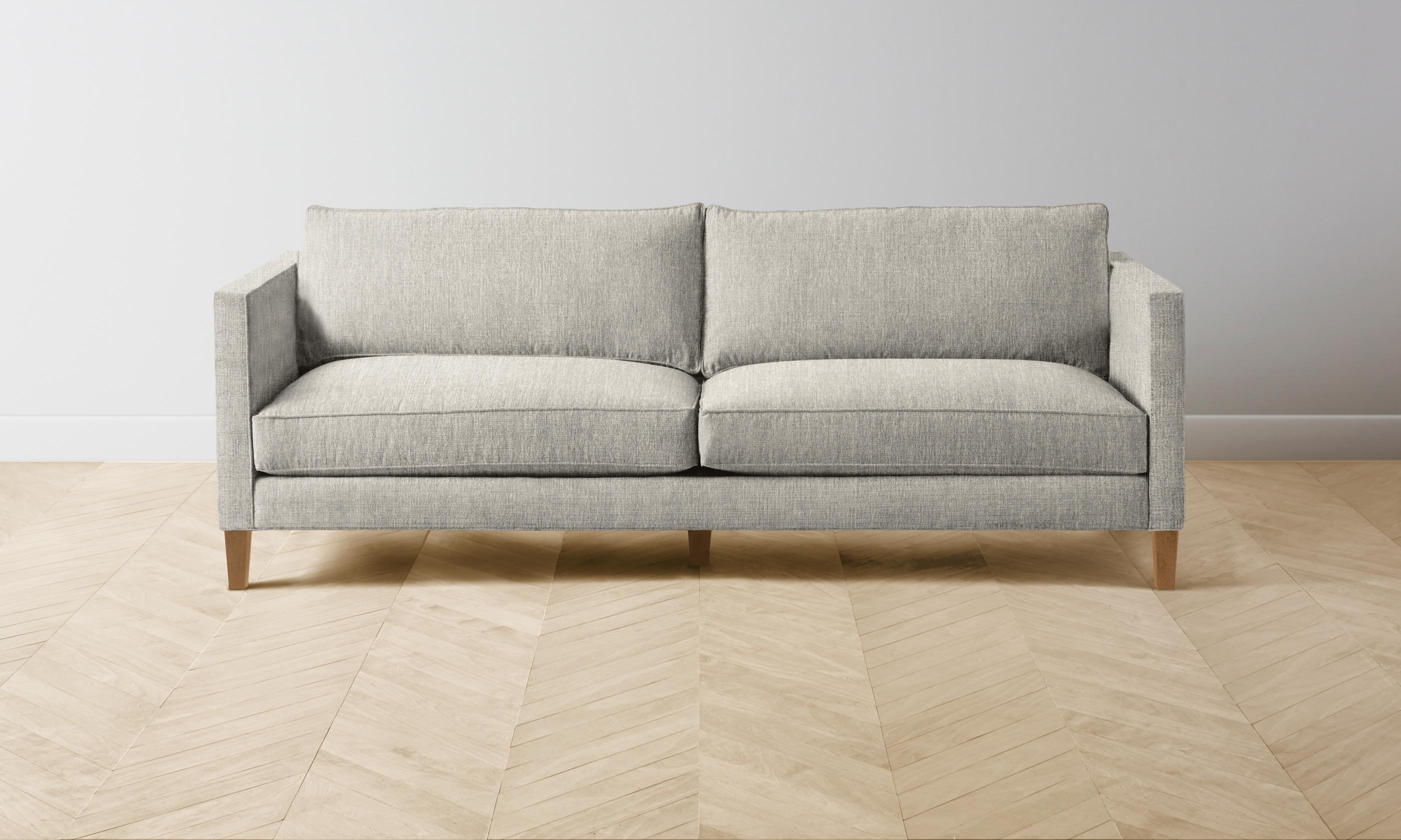Crosby Sofa - Performance Tweed Oatmeal Upholstered Modern Living Room Couch for Cozy Home & Office Seating