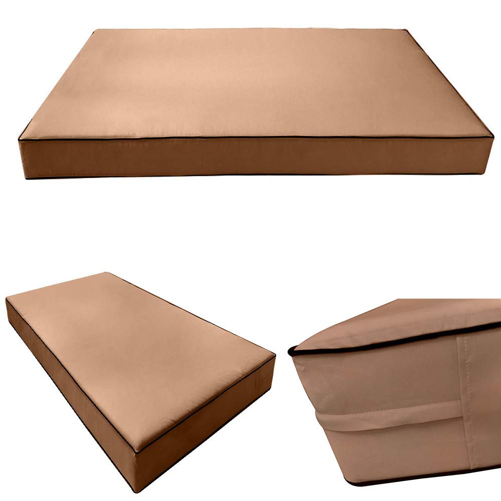 Prolinemax Outdoor Style 3 Twin-XL Daybed Mattress Cover with Contrast Trim - Fitted Bolster Pillow Sheet AD104 - Perfect for Dorm Rooms, Guest Beds & Outdoor Furniture Protection