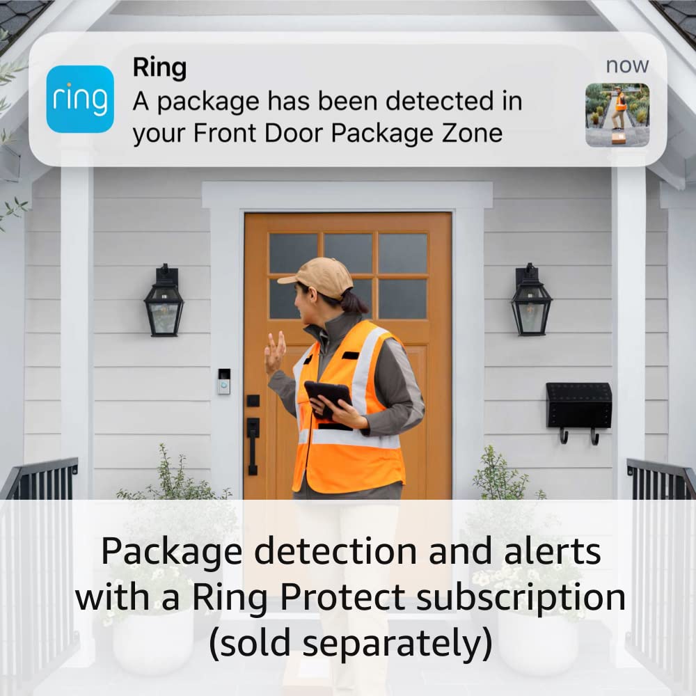 Ring Battery Doorbell Plus with Stick Up Cam Battery - HD Video, Motion Detection, 2-Way Talk, Weather Resistant - Perfect for Home Security & Front Door Monitoring (Black)