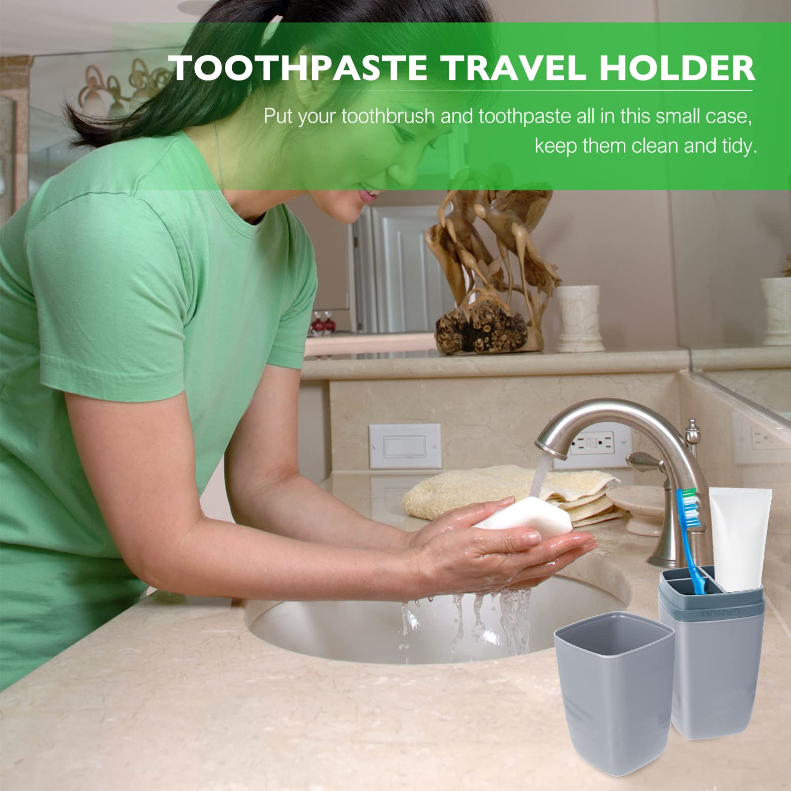 1pc Portable Toothbrush and Toothpaste Travel Case with Wash Cup - Compact Storage Box for Toothbrush, Toothpaste, and Water Mug - Ideal for Camping, Travel, and Outdoor Adventures