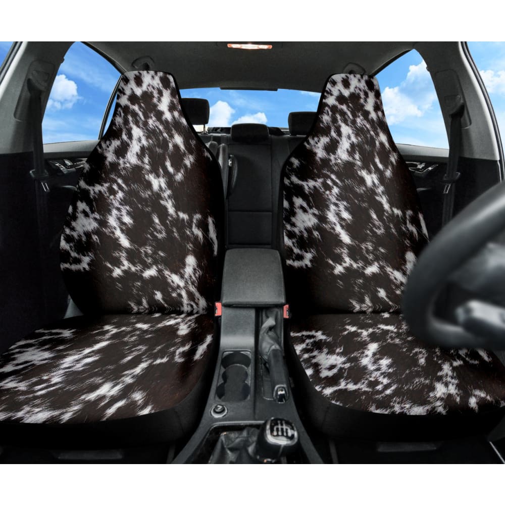 Premium Custom Brown Cowhide Print Car Seat Covers - Best Gift for Car Lovers - Durable & Stylish Protection for Vehicles, Trucks & SUVs - Perfect for Daily Commute, Road Trips & Gifting