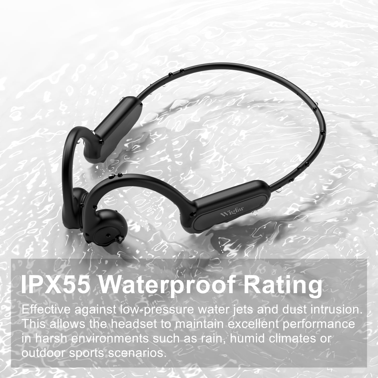 Wireless Bone Conduction Bluetooth 5.3 Headphones - Open Ear IPX55 Waterproof Sport Headset with 8-Hour Battery Life for Running, Cycling, Workouts & Hands-Free Calling - Perfect for Gym, Outdoor Activities & Daily Commute