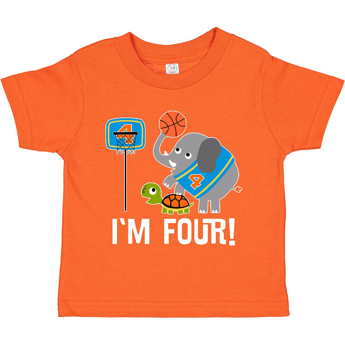 Inktastic Basketball 4th Birthday T-Shirt for 4 Year Old Boys & Girls - Fun Toddler Gift for Basketball Fans & Birthday Parties