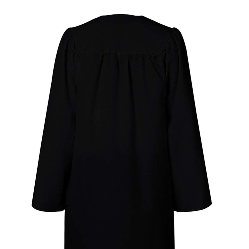 TopTie Unisex Black Matte Graduation Gown & Choir Robe - Perfect for Graduation Ceremonies, Academic Events & Choir Performances