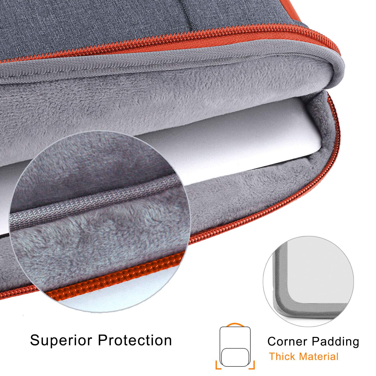 Voova 13-14 Inch Laptop Sleeve Case with Detachable Organizer Pouch - 360° Protective Cover for MacBook Air 13 M1/M2 (2020-2022), MacBook Pro 13/14, Chromebook 14 - Dark Grey | Perfect for Work, Travel & School