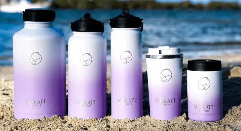 Lavender Lilac Insulated Stainless Steel Water Bottle - 1.9L (64oz) Double Wall Vacuum Flask for Hot & Cold Drinks - Perfect for Hiking, Gym, Office & Outdoor Activities