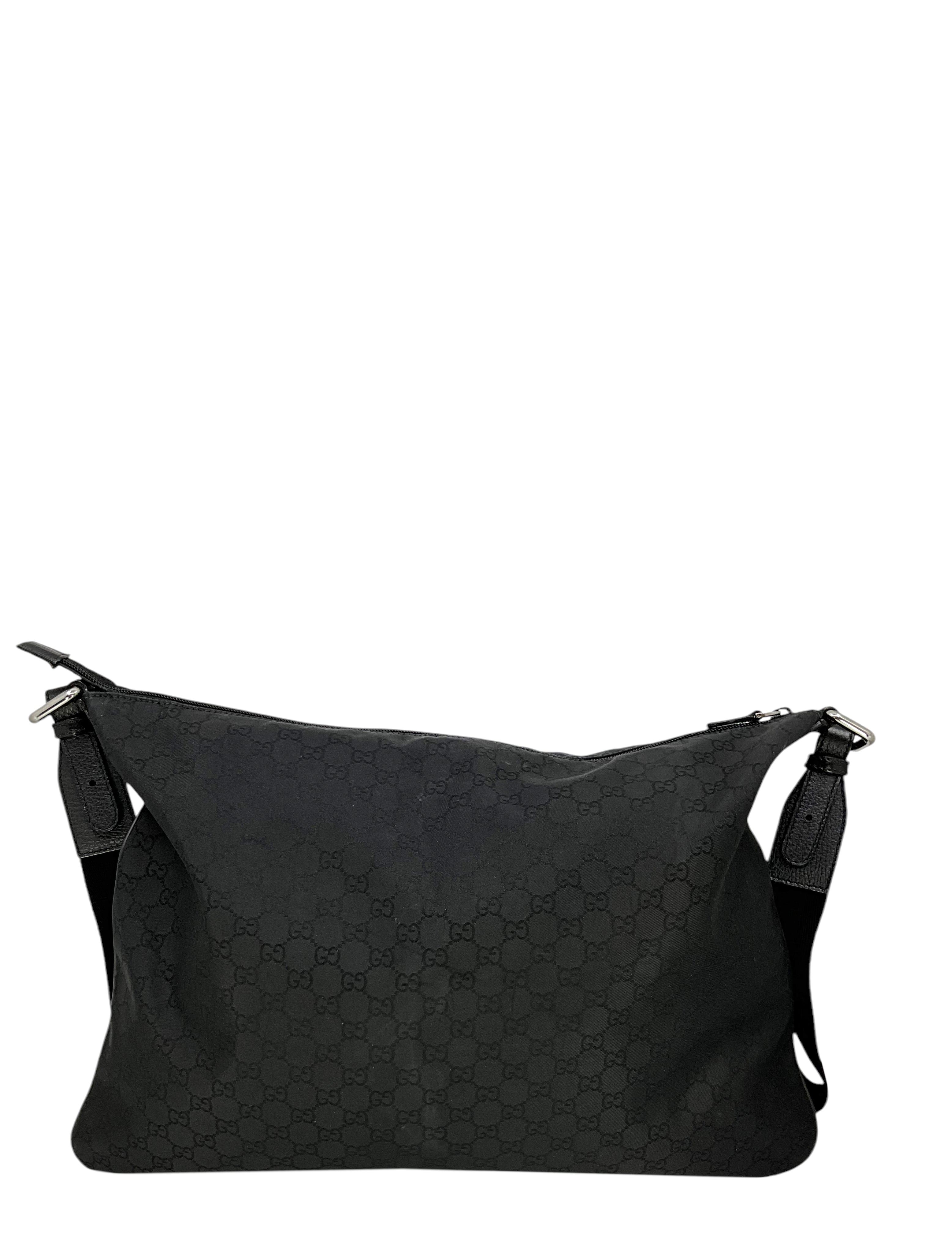 Gucci GG Monogram Canvas Large Flat Messenger Bag for Women - Stylish Crossbody Shoulder Bag for Work, Travel & Daily Use