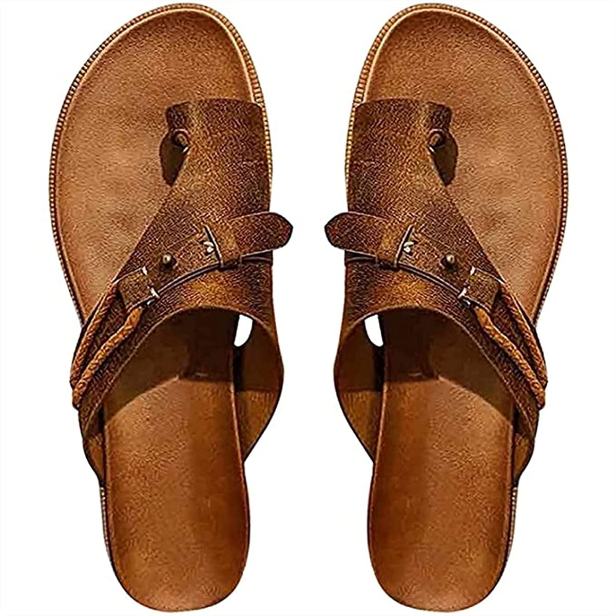 DAOLIN Women's Orthopedic Bunion Corrector Sandals - Comfortable Summer Walking Shoes with Arch Support for Bunions Relief - Perfect for Beach, Casual Wear & Daily Use (Brown, Size 9)