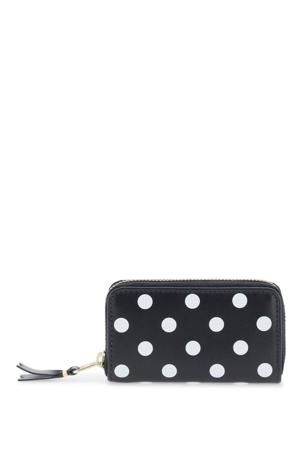 Comme des Garçons Polka Dot Zip Around Wallet & Coin Purse - Stylish and Compact for Everyday Use, Travel, and Gift Giving
