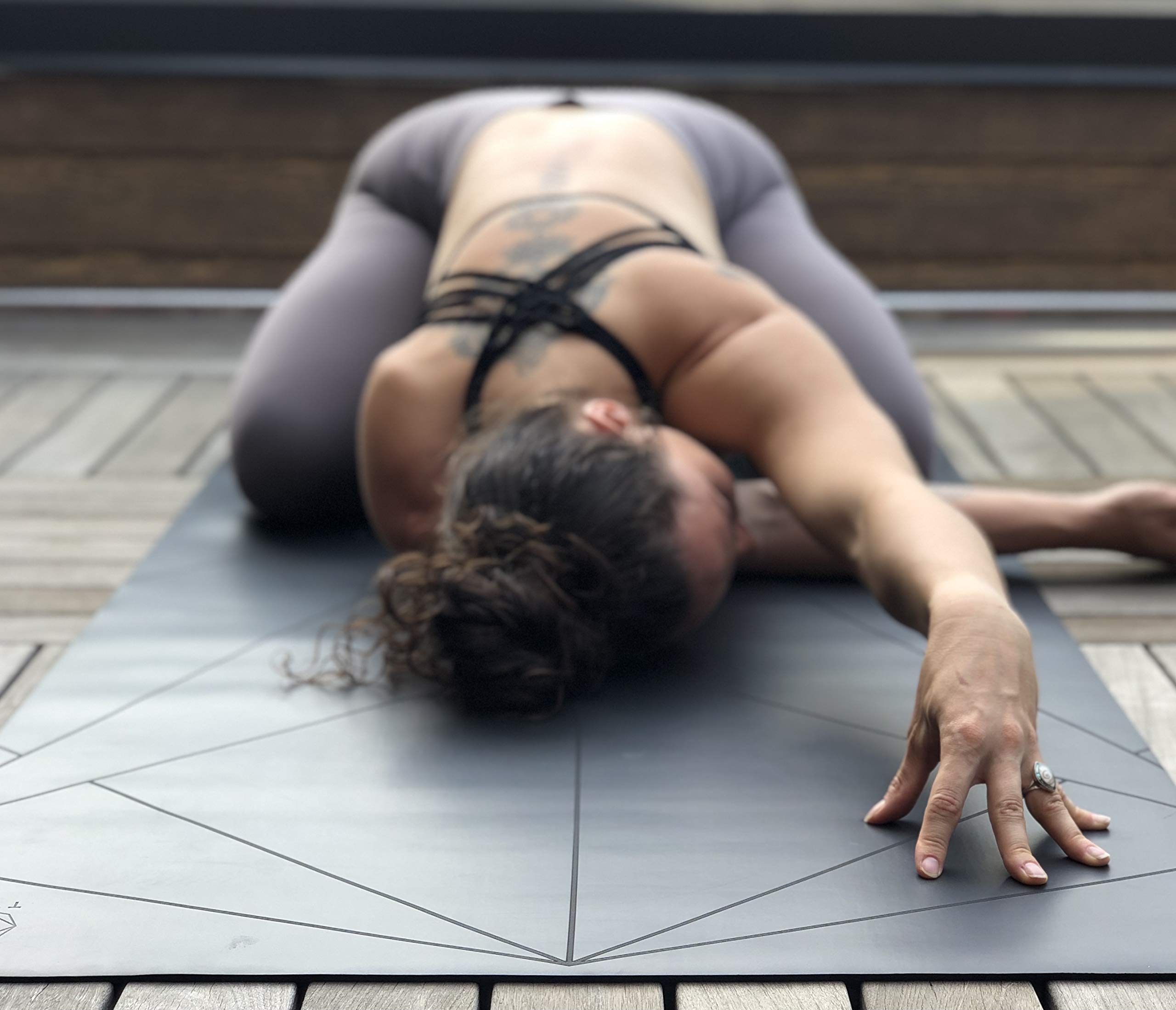 Premium Yoga Mat with Alignment Markers - Non-Slip, Sweat Absorbing Workout Mat for Home & Studio - Extra Large 28