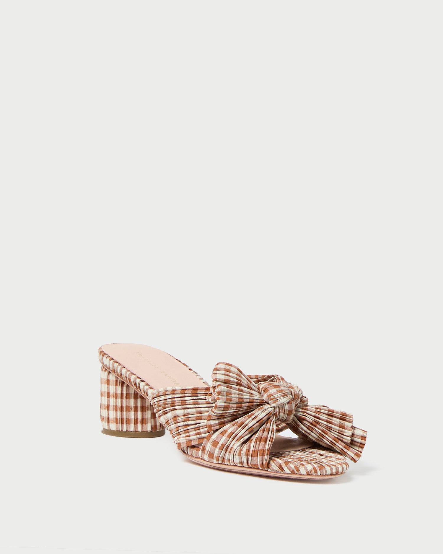 Emilia Brown Gingham Bow Heel - Stylish Women's Dress Shoes for Weddings, Parties & Special Occasions