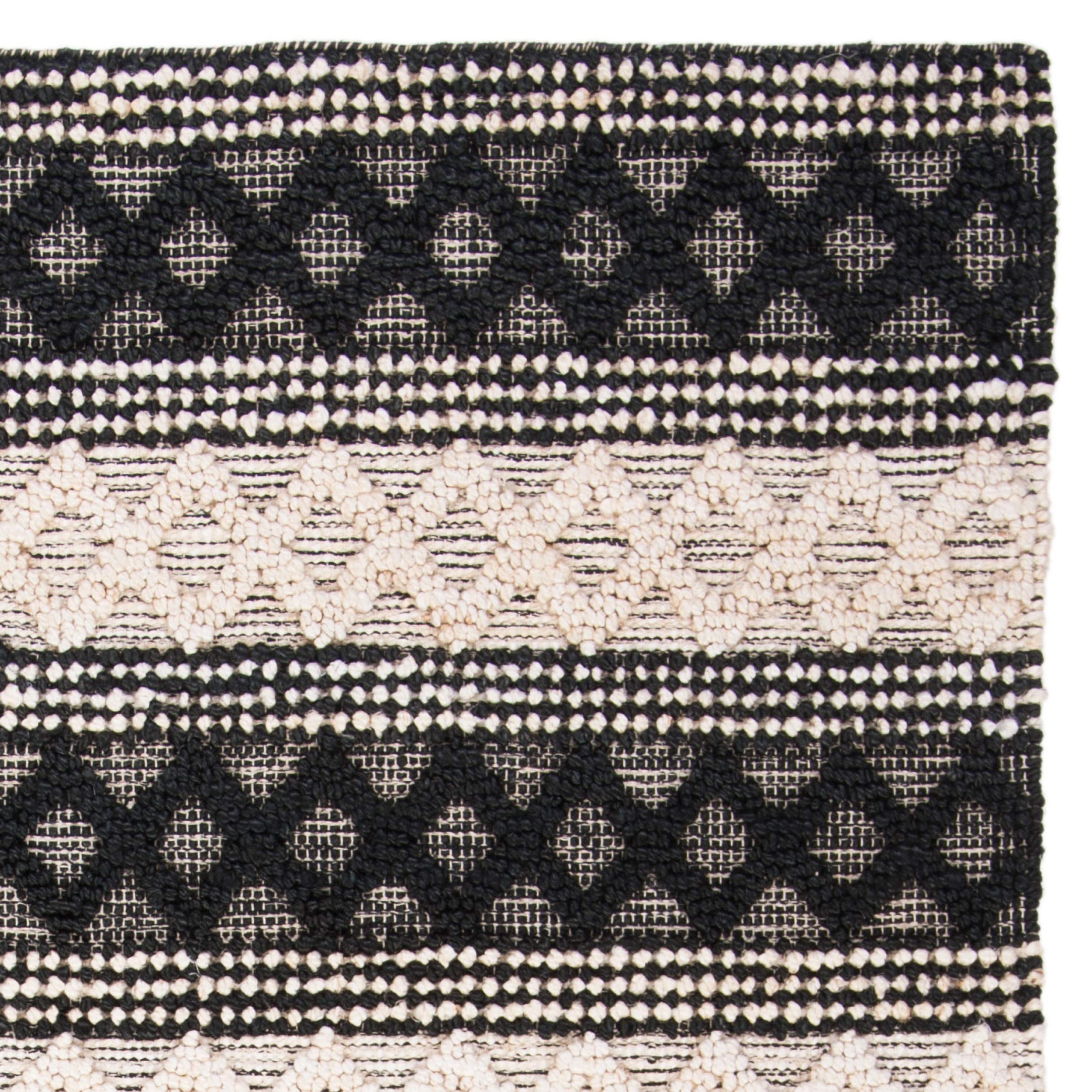 SAFAVIEH Handmade Boho Moroccan Tribal Jute Rug 4' x 6' - Natural Fiber Collection in Black & Ivory | Non-Slip Accent Rug for High Traffic Areas | Perfect for Entryway, Living Room, Bedroom & Boho Decor (NF568Z)