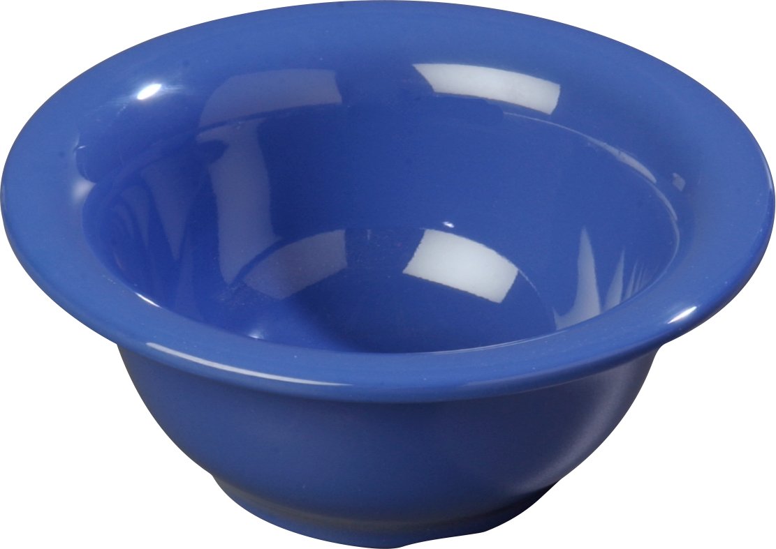 Carlisle FoodService 10 oz Reusable Melamine Plastic Bowl with Rim - Durable & Lightweight for Buffets, Restaurants, Catering & Home Use - BPA-Free, Dishwasher Safe - Ocean Blue (Pack of 24) - Perfect for Salads, Soups, Snacks & Party Serving