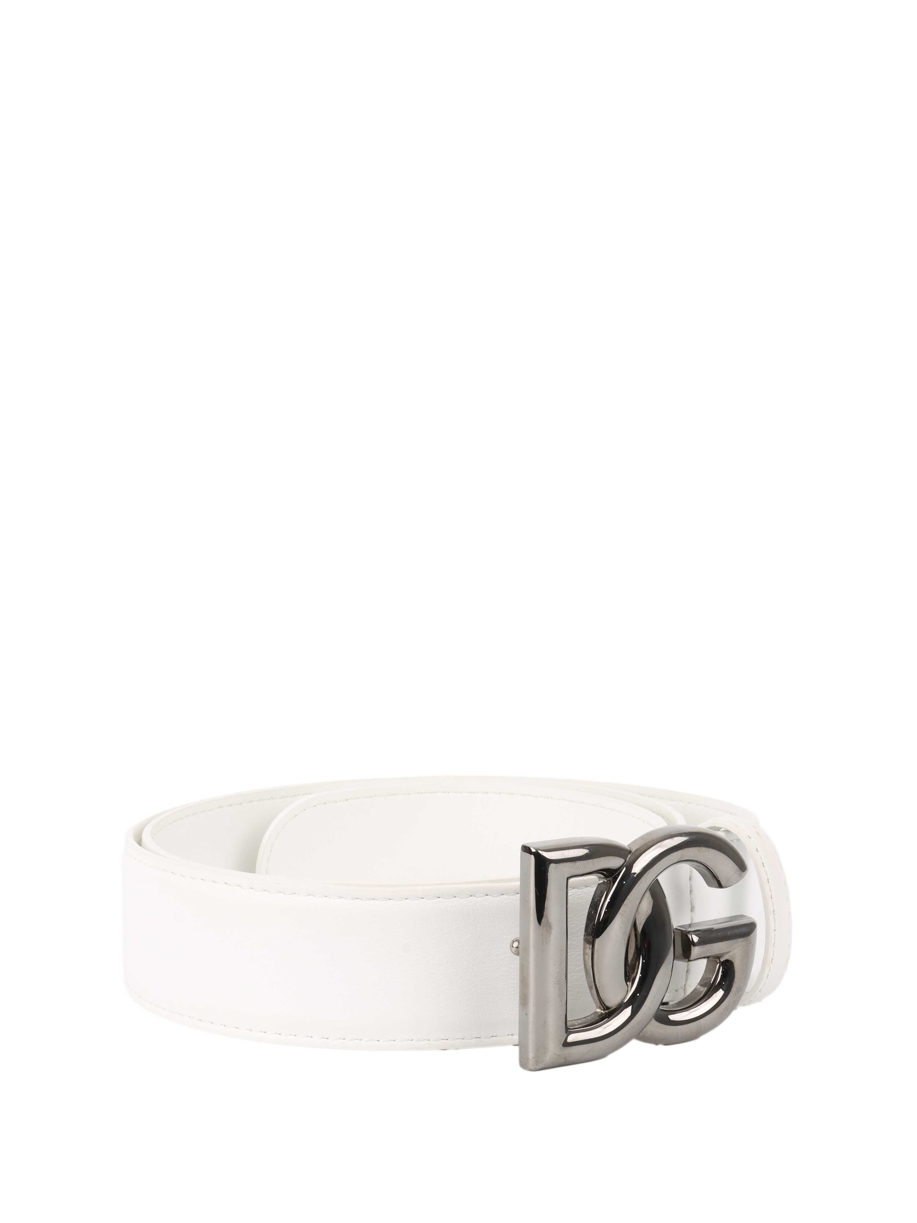 Dolce & Gabbana White Leather Belt for Men - Luxury Designer Fashion Accessory | Perfect for Casual Wear, Office & Special Occasions