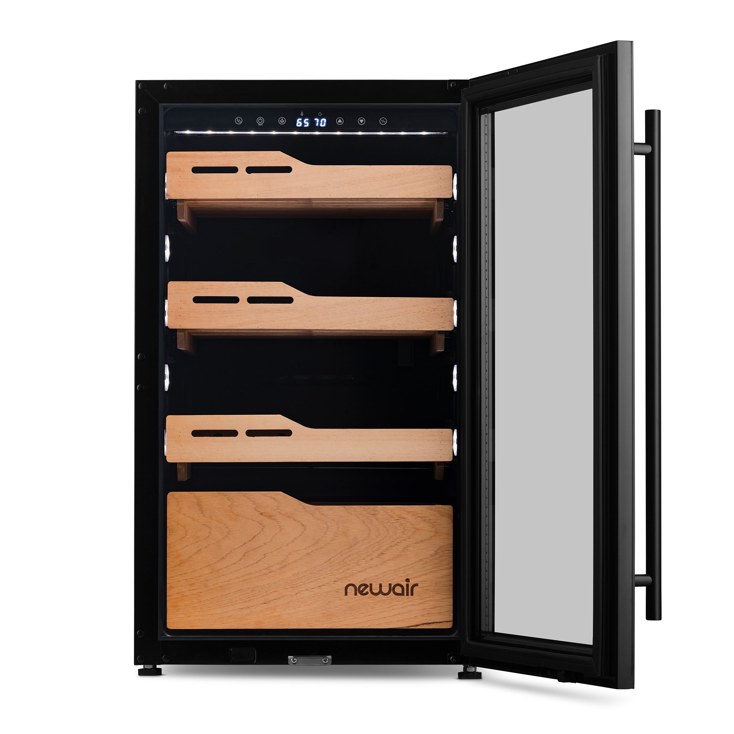 Newair® 840 Count Electric Cigar Humidor with Built-In Hygrometer - Premium Cigar Storage for Home, Office, or Lounge - Perfect for Cigar Enthusiasts and Collectors