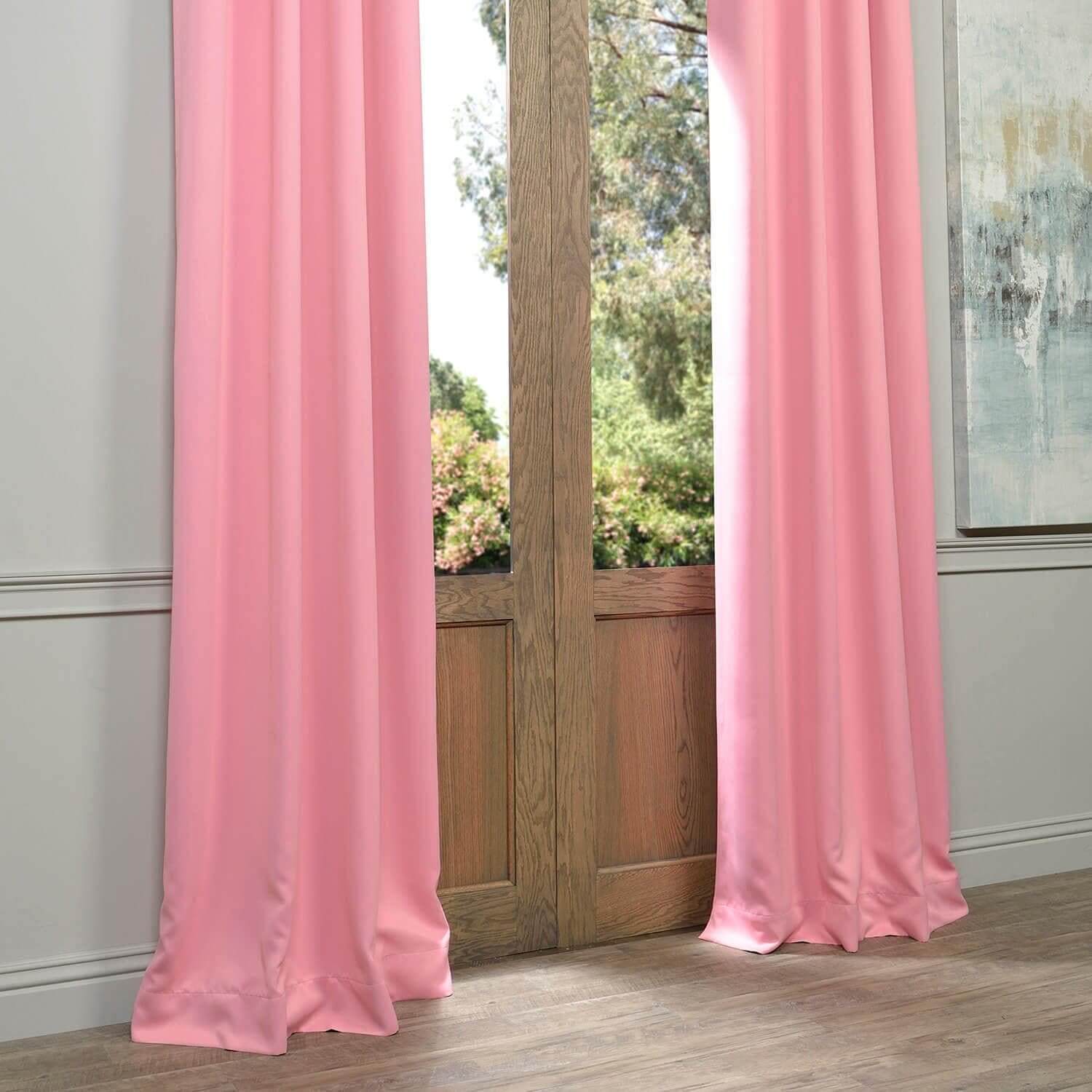 Precious Pink Grommet Blackout Curtains for Bedroom - Thermal Insulated Window Drapes for Nursery, Living Room & Home Decor