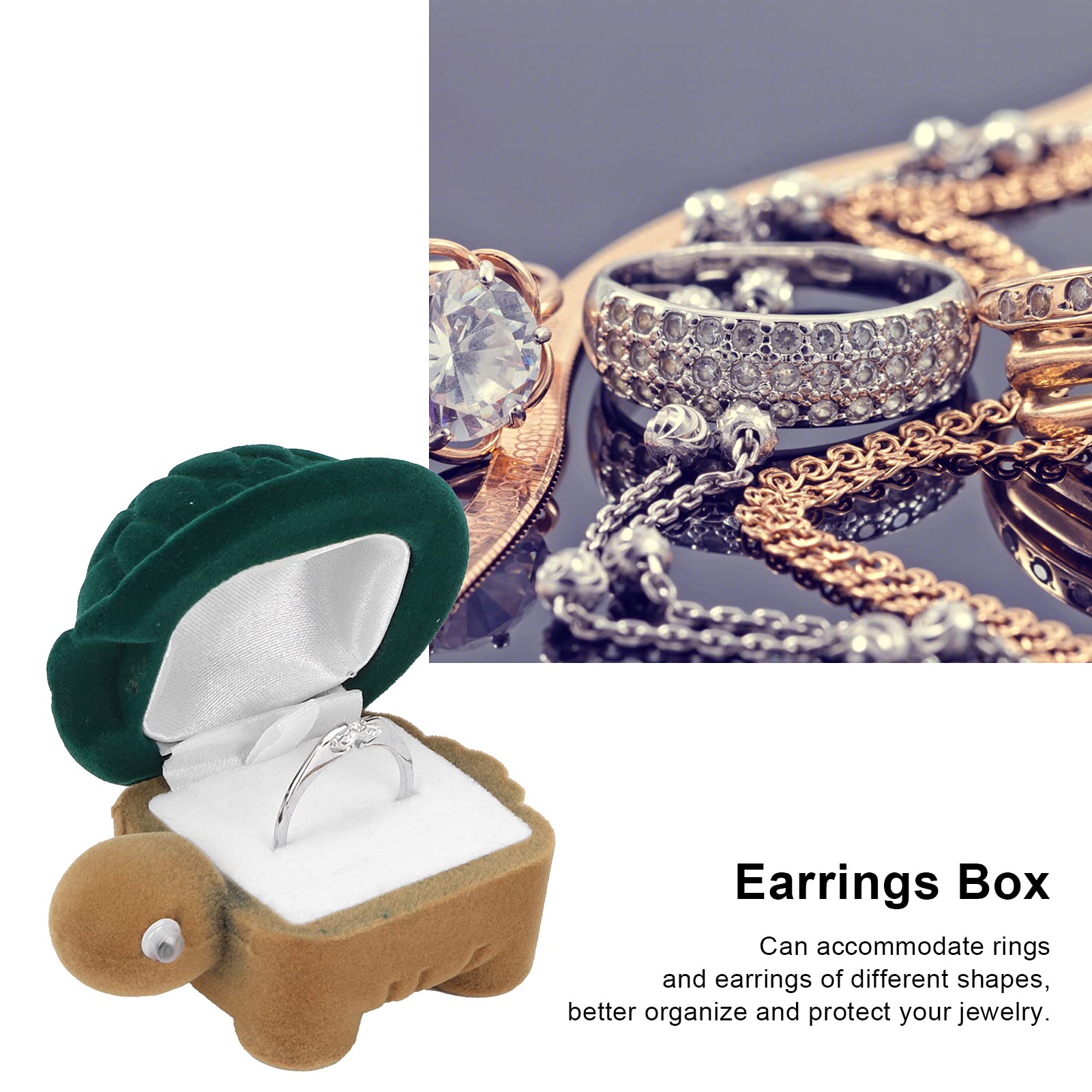 ZJchao Small Turtle Ring Box - Elegant Jewelry Protector Case for Wedding, Engagement & Valentine's Day Rings - Perfect Wedding Gift & Ring Storage Solution for Proposals, Anniversaries & Special Occasions