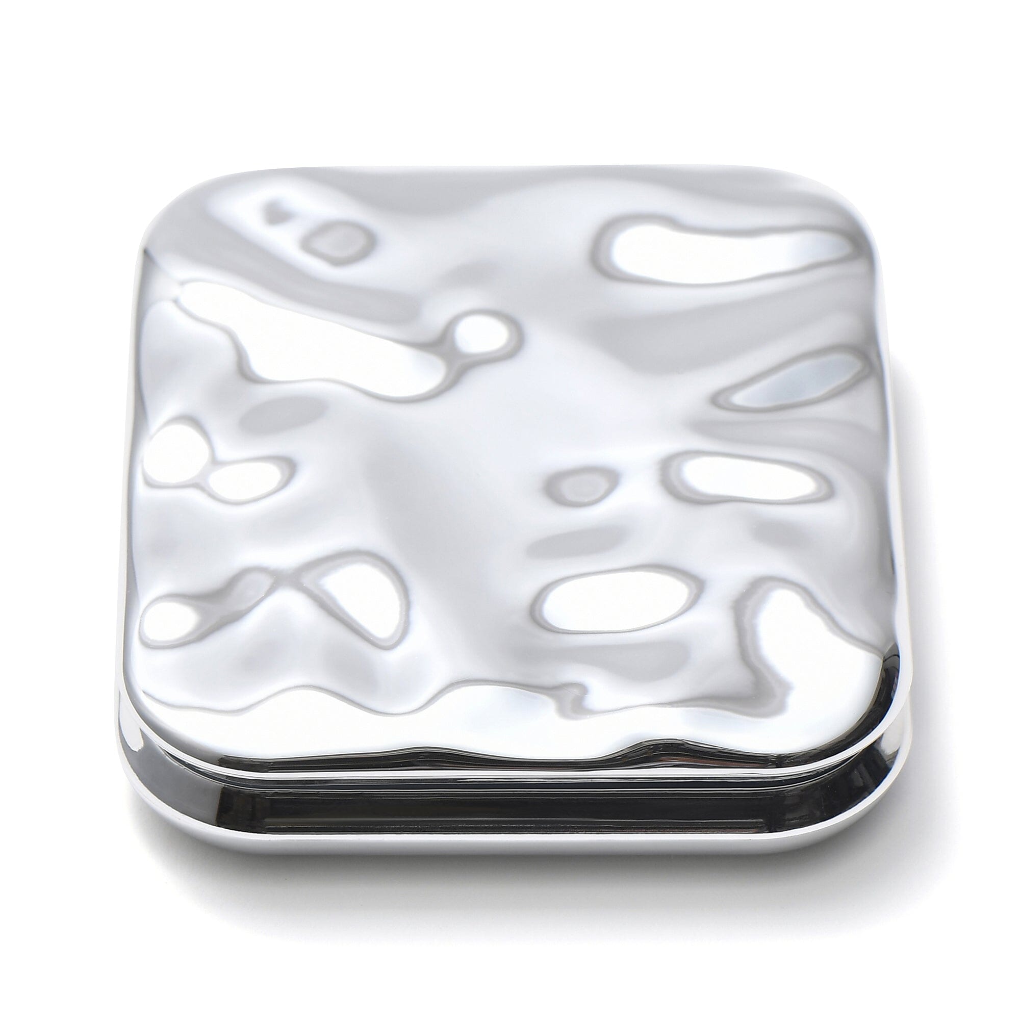 Blanche LED Compact Mirror - Silver | Portable Makeup Mirror with Bright LED Lights for Touch-Ups | Perfect for Travel, Home, and On-The-Go Makeup Application