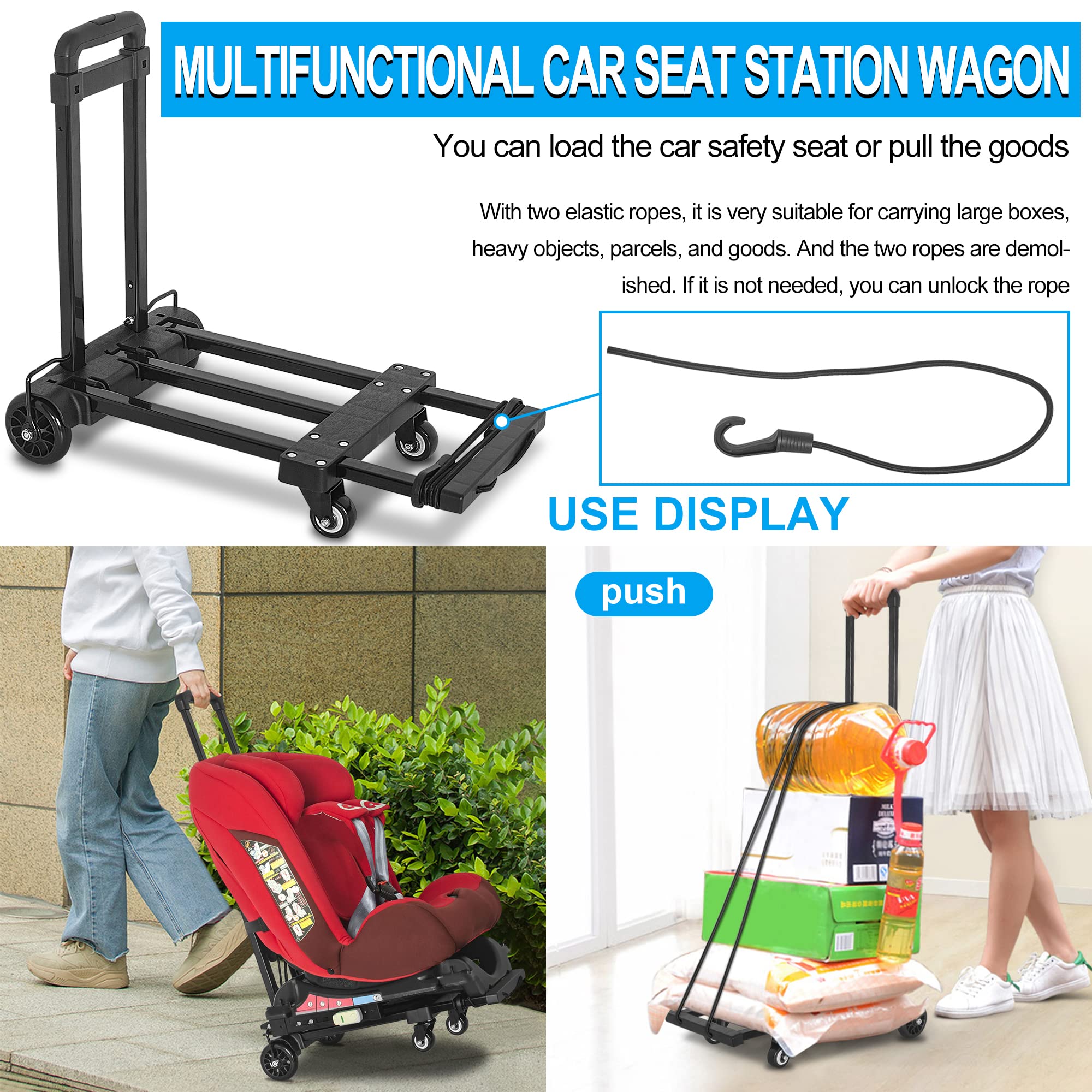 AKOZLIN Travel Airport Toddler Cart - Universal ISOFIX Car Seat Stroller with Adjustable Belt | Lightweight Foldable Luggage Dolly for Airports, Shopping & Family Outings | Perfect for Toddlers 1-3 Years Old