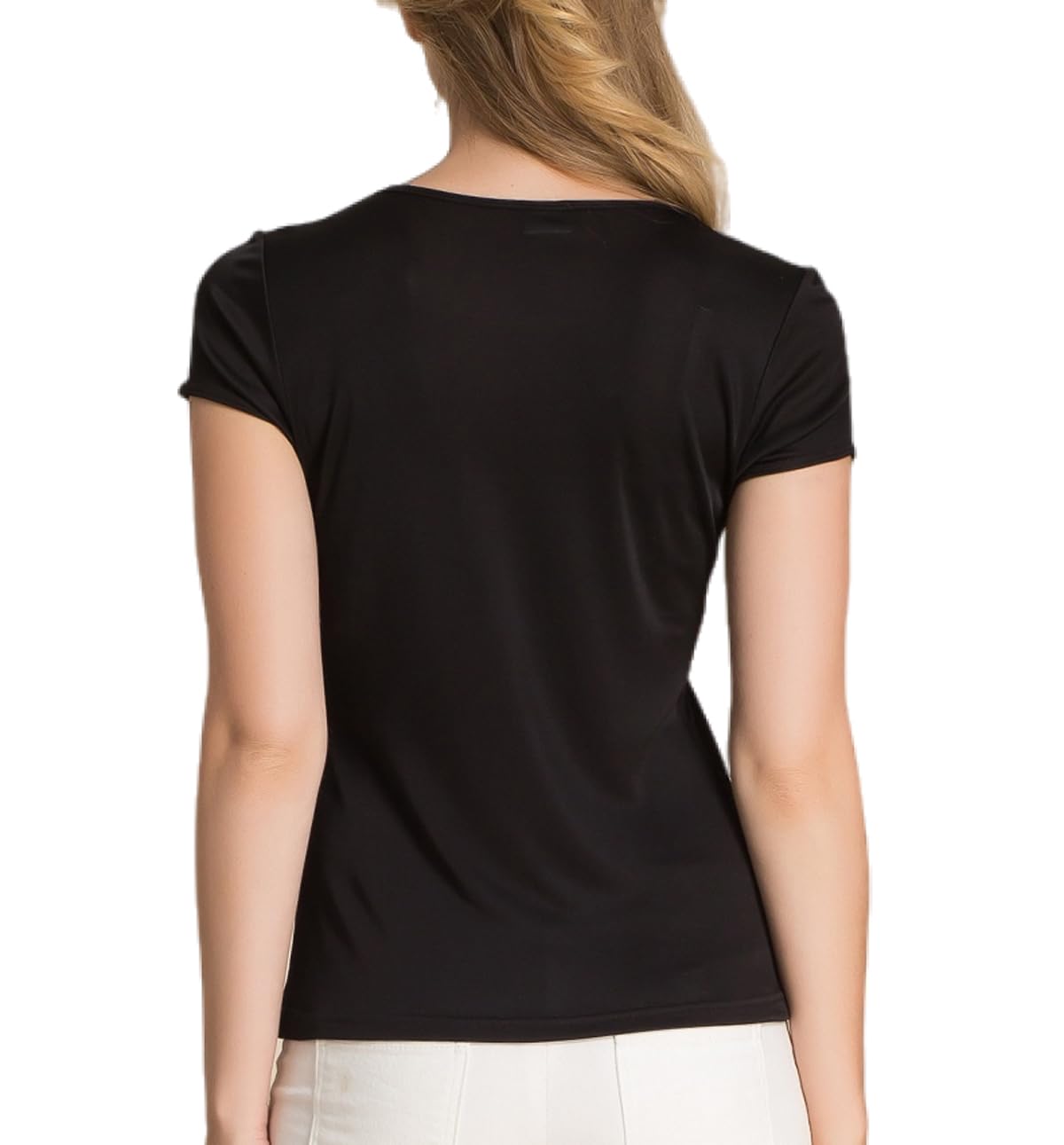 Women's Mulberry Silk T-Shirts - Soft Basic Crewneck Short Sleeve Tee Top Blouse for Summer, Casual Solid Color Shirt | Perfect for Office, Travel & Everyday Wear