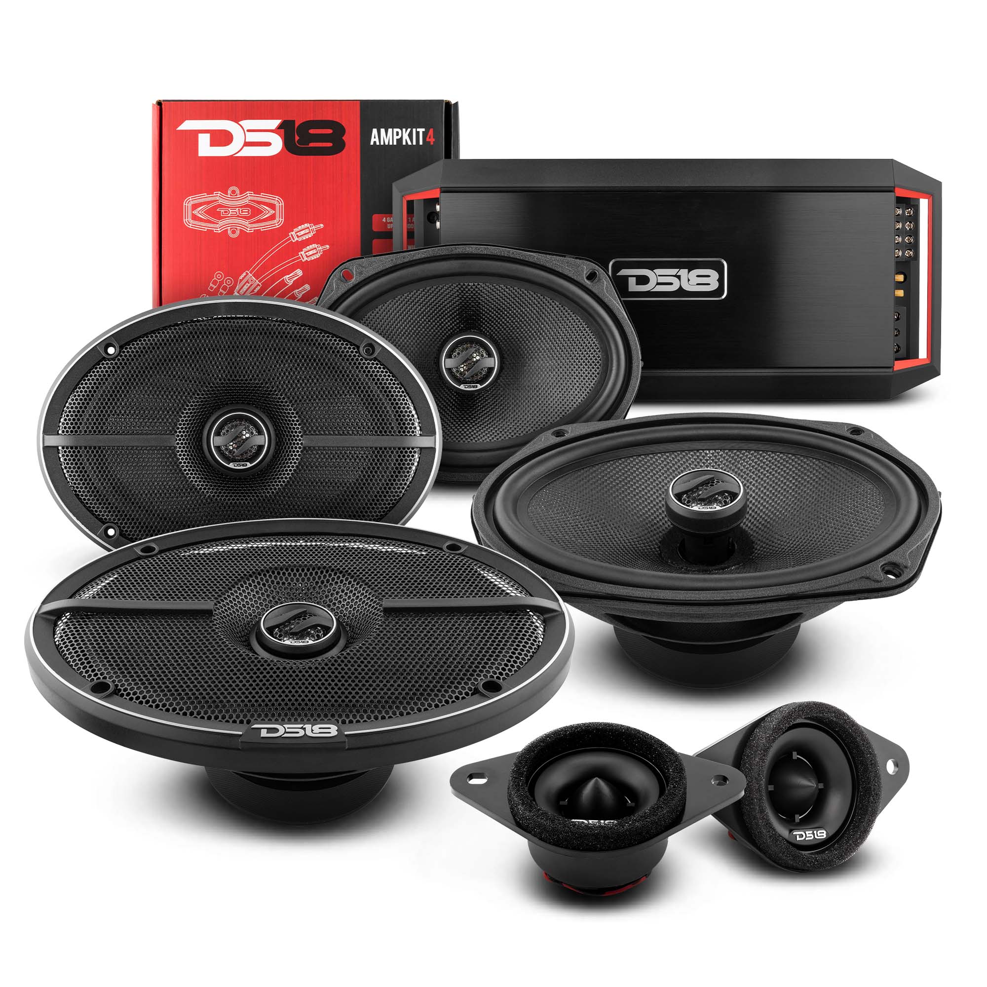 DS18 2012-2017 Toyota Camry Front & Rear Door Speaker Upgrade Kit - 1600W High Power Replacement Car Audio System - Perfect for Enhanced Music Experience While Driving