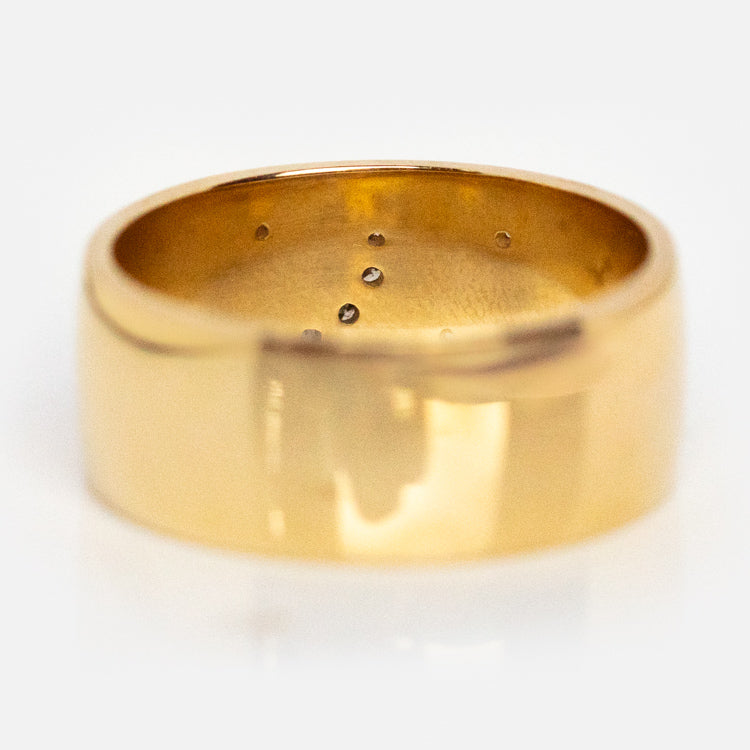 Solid Gold Diamond Night Sky Cigar Band Ring - Luxury Men's Jewelry for Weddings, Parties & Special Occasions