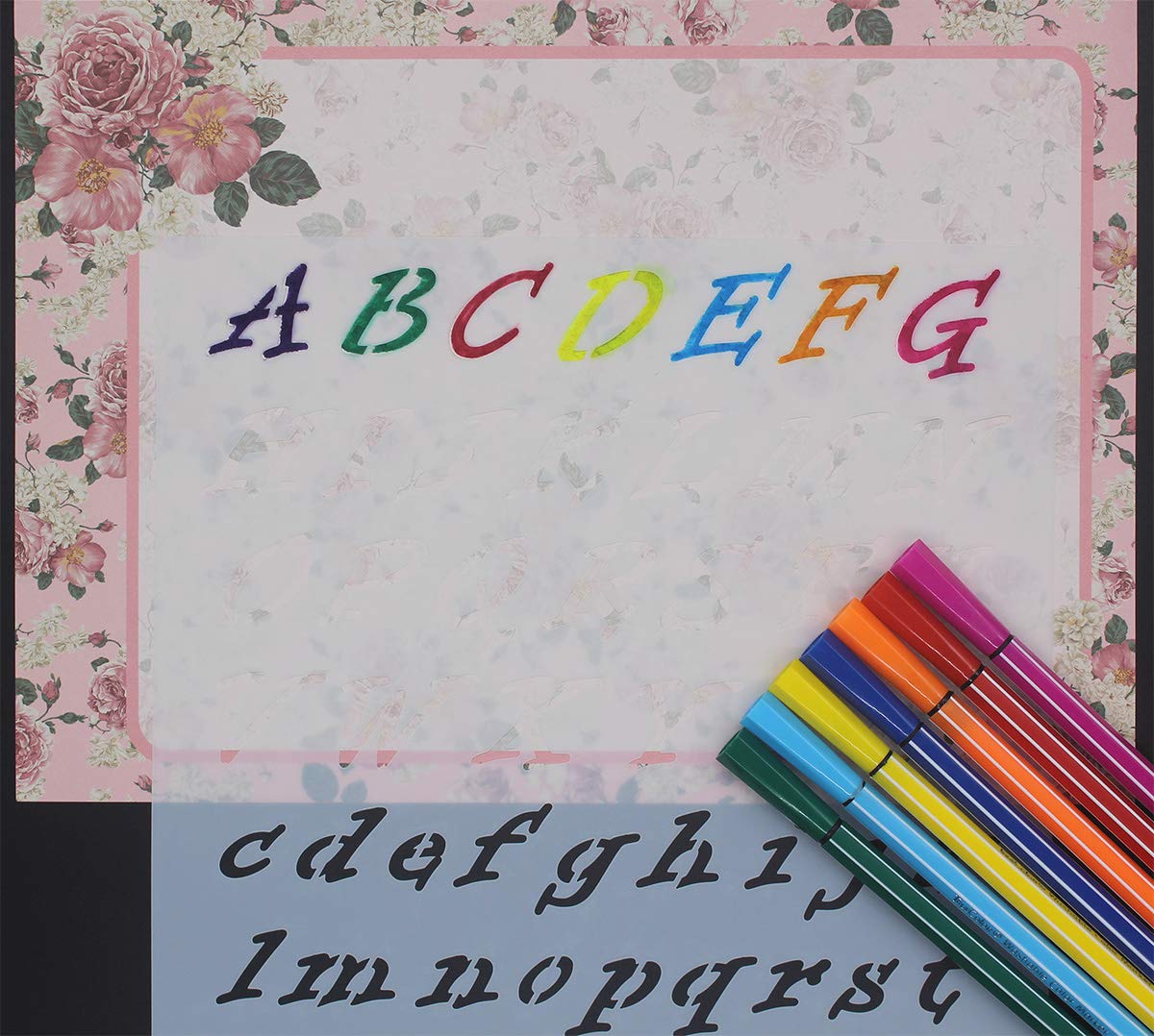 8-Piece Plastic Alphabet & Number Stencils Set for Scrapbooking, DIY Painting, Craft Projects - 1 Inch Letter Height - Perfect for Home Decor, School Projects, and Kids Art Activities