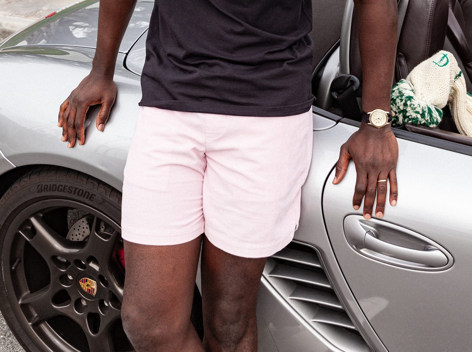Women's Light Pink Cruiser Cord Shorts - Comfortable Stretch Denim Shorts for Casual Wear, Summer Outfits & Beach Vacations