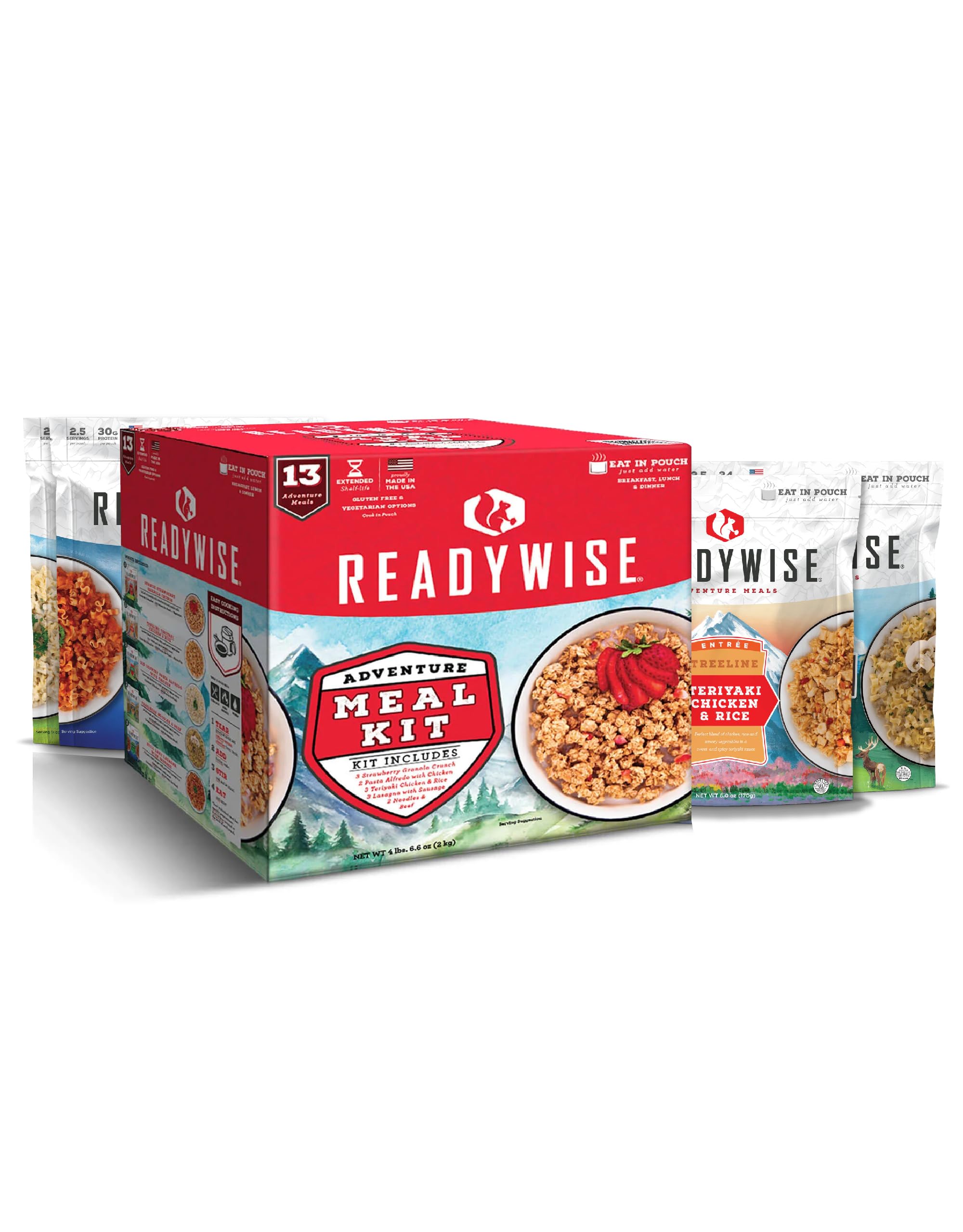 ReadyWise Outdoor Meals Kit - 13 Freeze-Dried Backpacking & Camping Meals - Tasty Emergency Food for Hiking, Survival & Adventure | Perfect for Outdoor Trips & Disaster Preparedness