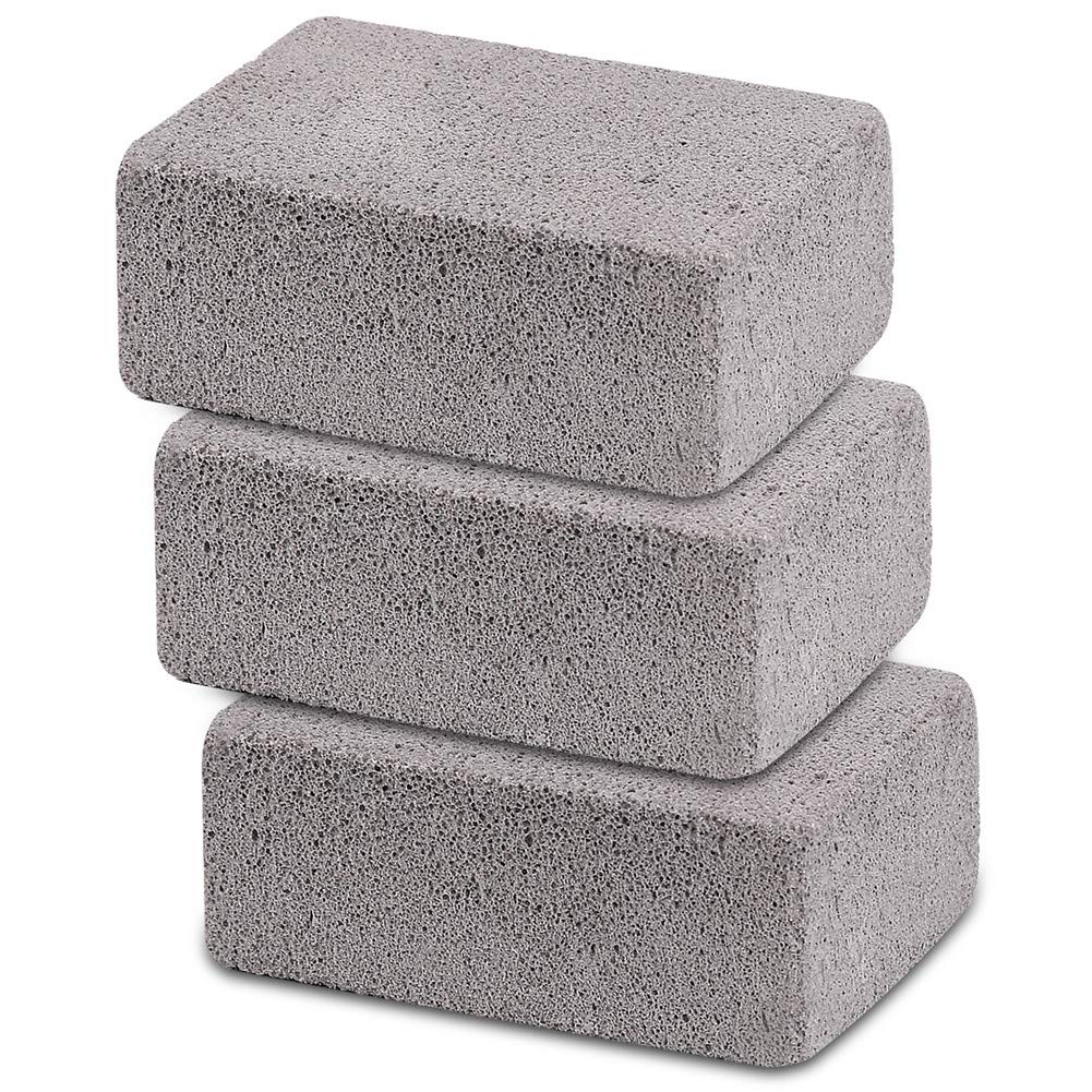 Heavy Duty Grill Cleaning Stone Brick - 3 Pack for Flat Top Griddles, Cooktops & BBQ Grills - Professional Griddle Scrubber for Commercial & Home Use