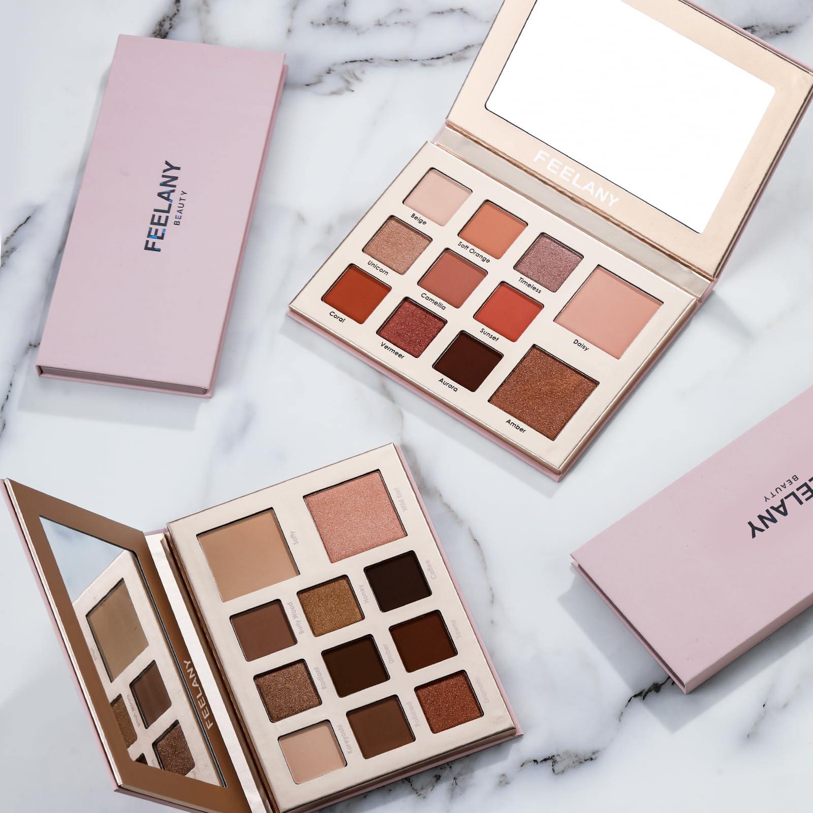 PROFESSIONAL MAKEUP Long Lasting Waterproof Eyeshadow Palette - 11 Ultra-Pigmented Shimmer & Matte Shades, Warm Neutral Naked & Brown Colors with Mirror - Blendable Multi-Purpose Eyeshadow for Day & Night Makeup Looks