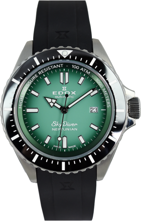 Edox Skydiver Neptunian Automatic Men's Watch 80120 3NCA VDN - Pre-Owned Luxury Diver Watch for Professional Scuba Diving & Everyday Wear