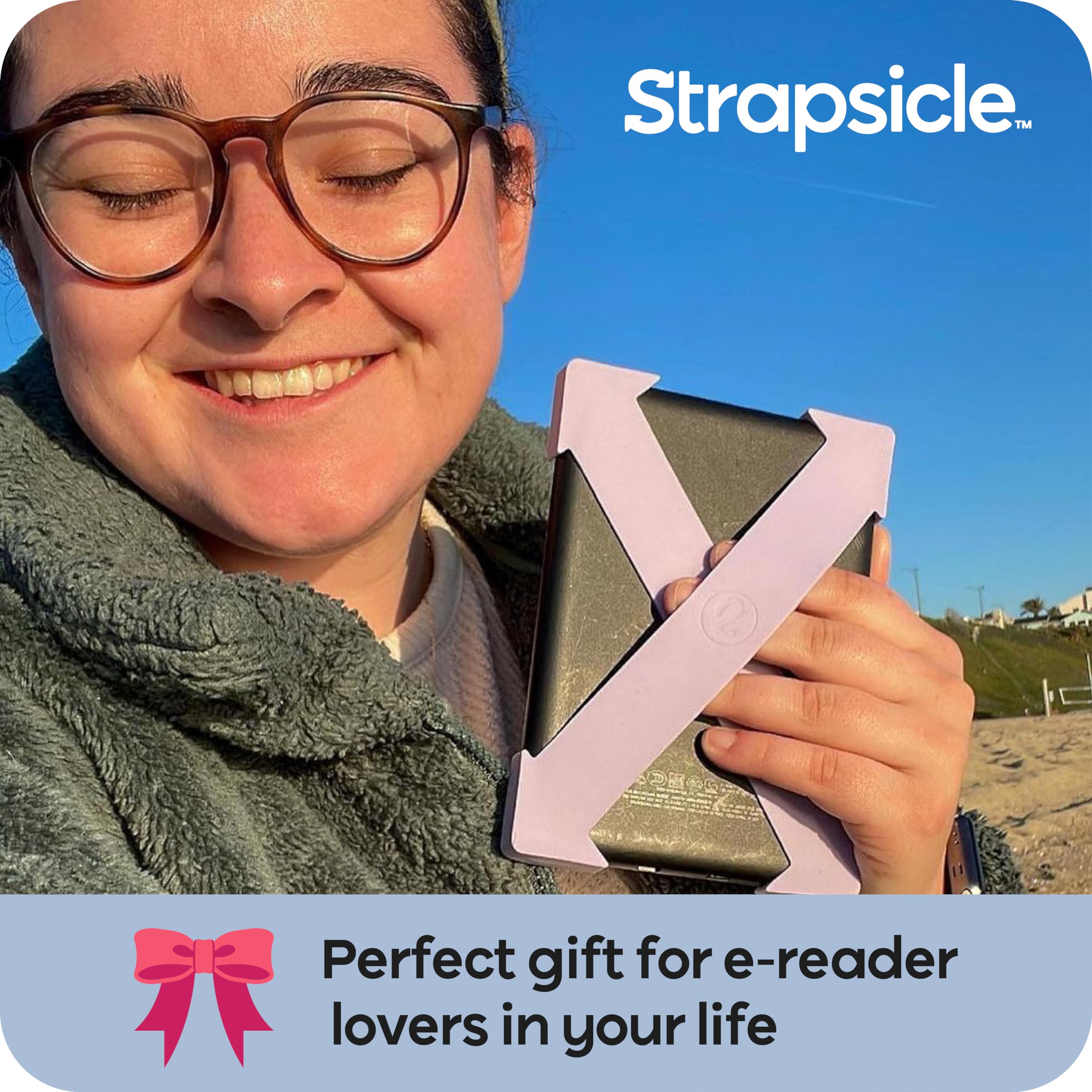 Strapsicle Kindle Hand Strap (2-Pack) - Ergonomic Hand Straps for Kindle Basic 2022 & Kindle 4-11th Gen - Also Compatible with Kindle Paperwhite 10th Gen & Select Kobo E-Readers - Perfect Kindle Accessories for Reading Comfort - Ideal Gift for Book Lovers & Travelers