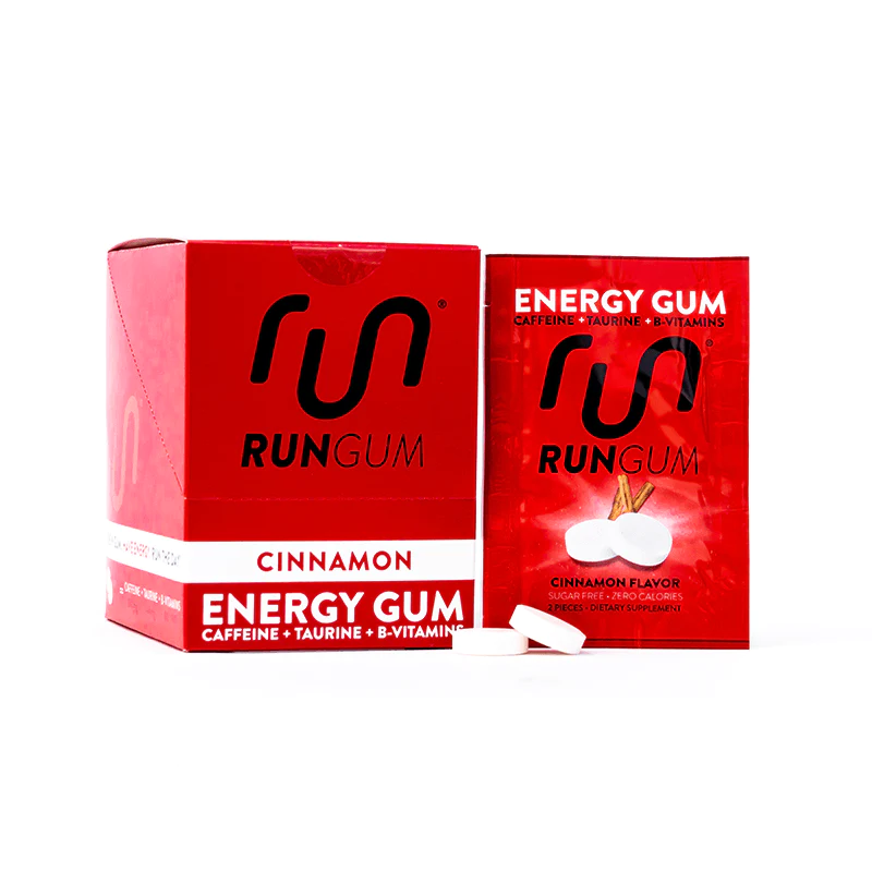Run Gum Energy Gum Original - Caffeine Chewing Gum for Focus & Alertness (2 Pieces, Single Pack) - Perfect for Workouts, Studying & Long Drives